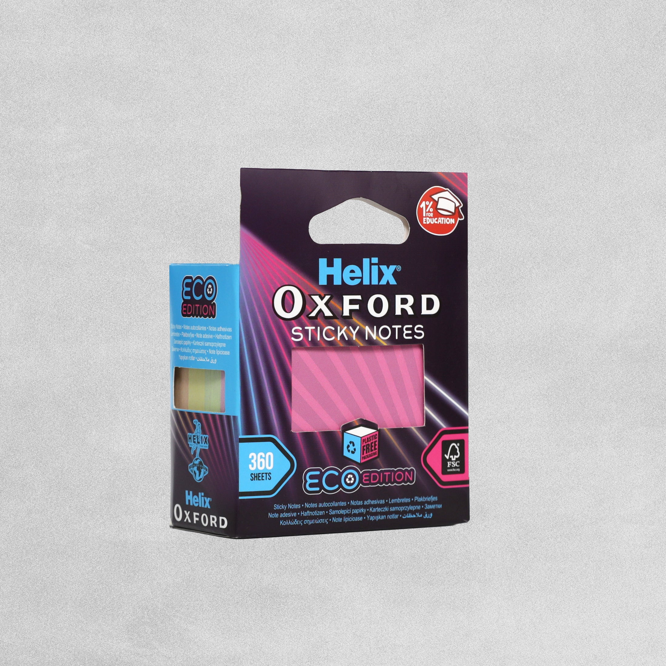 Helix Oxford Sticky Notes - 360 Sheets Various Colours
