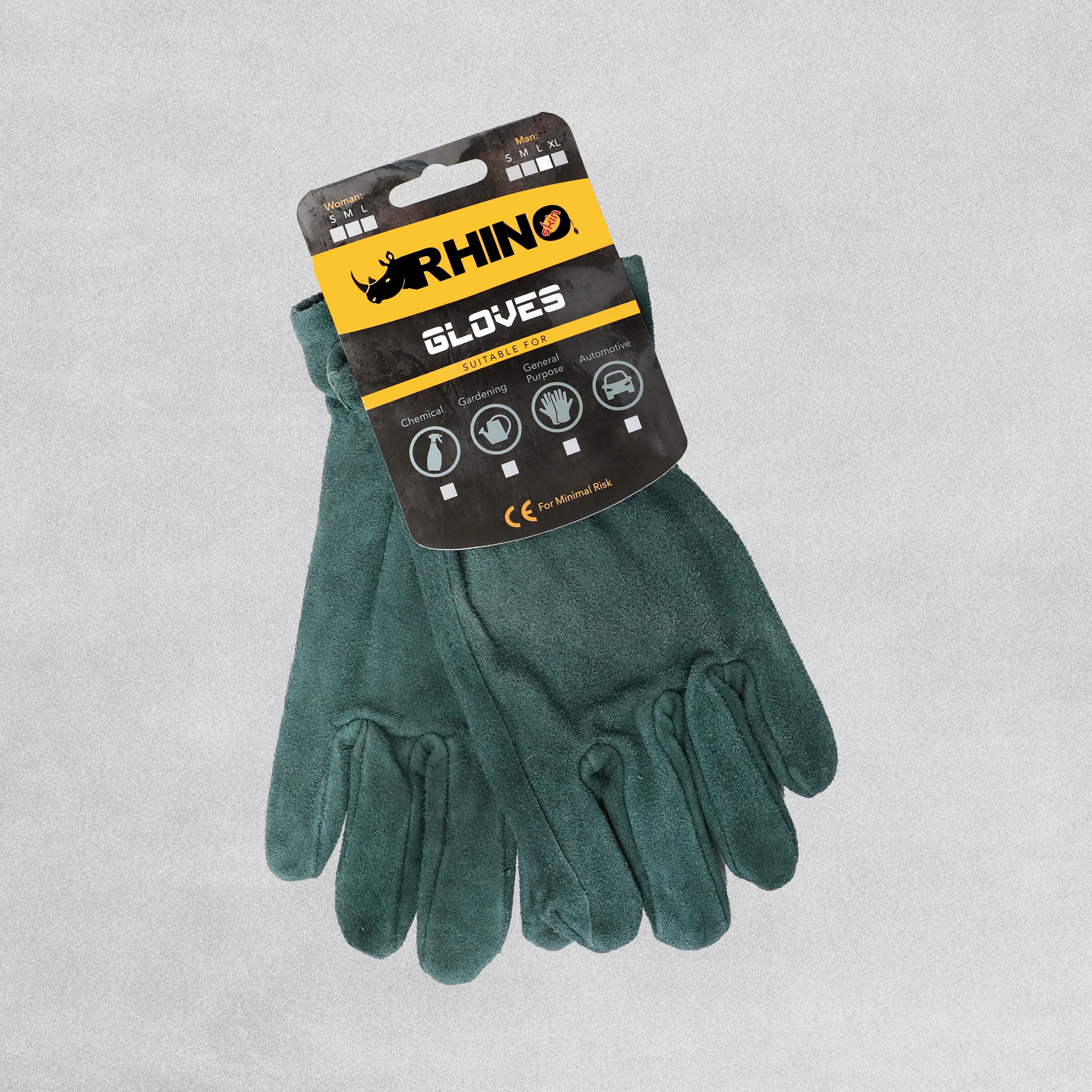 Rhino Skin General Purpose Washable Leather Gardener's Garden Gloves - Medium & Large