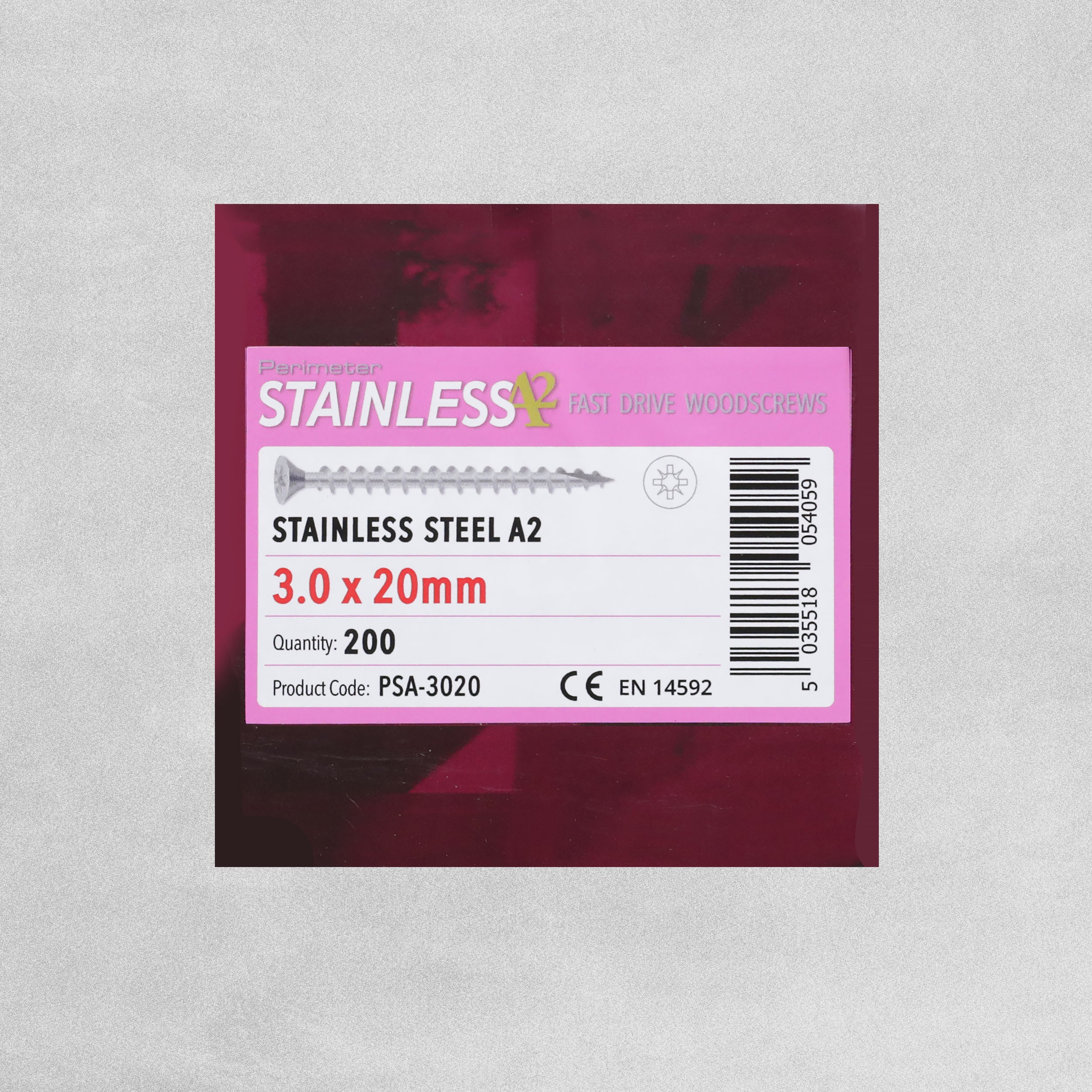 Perimeter Stainless Steel A2 Wood Screws - 3.0 x 20mm - Pack of 200