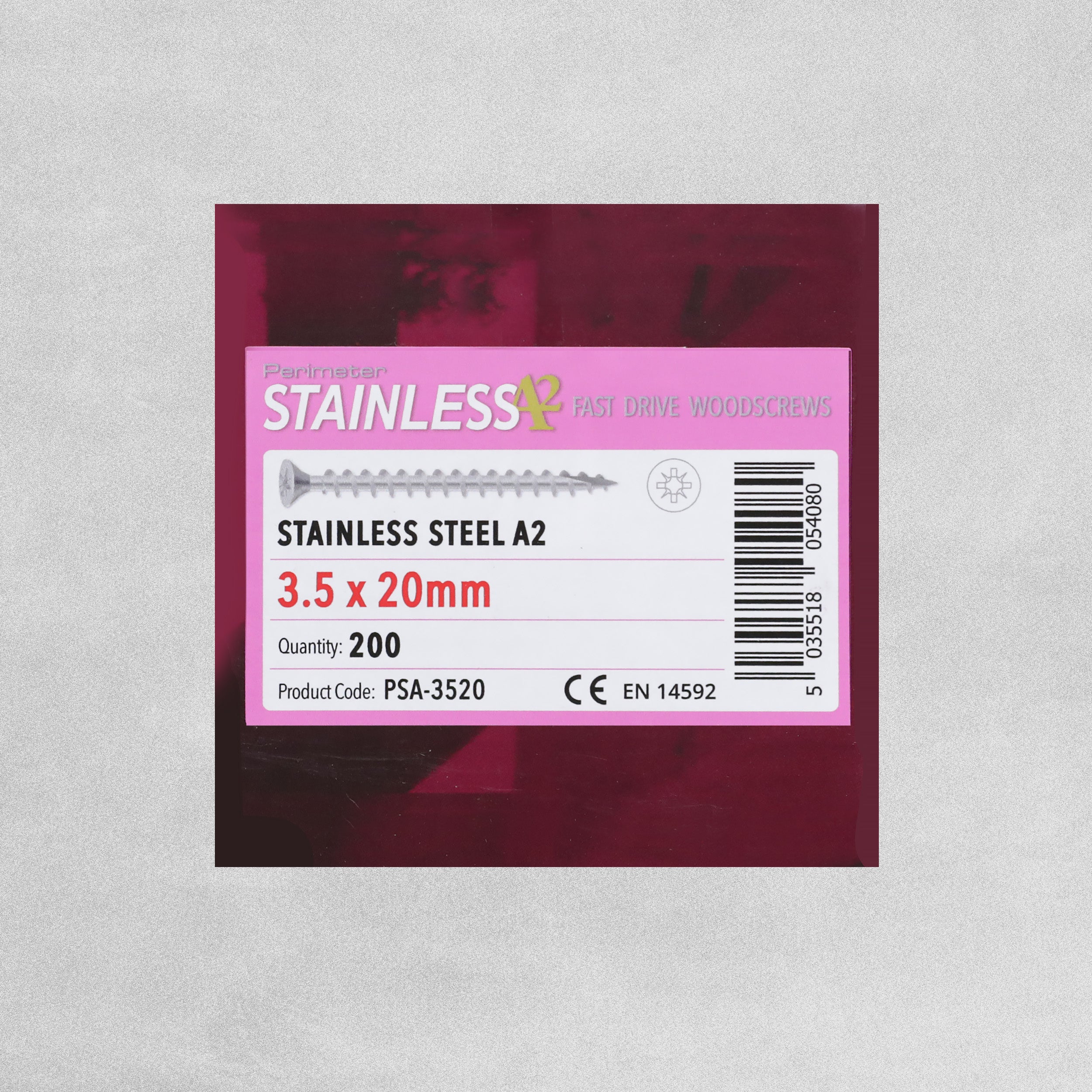 Perimeter Stainless Steel A2 Wood Screws - 3.5 x 20mm - Pack of 200