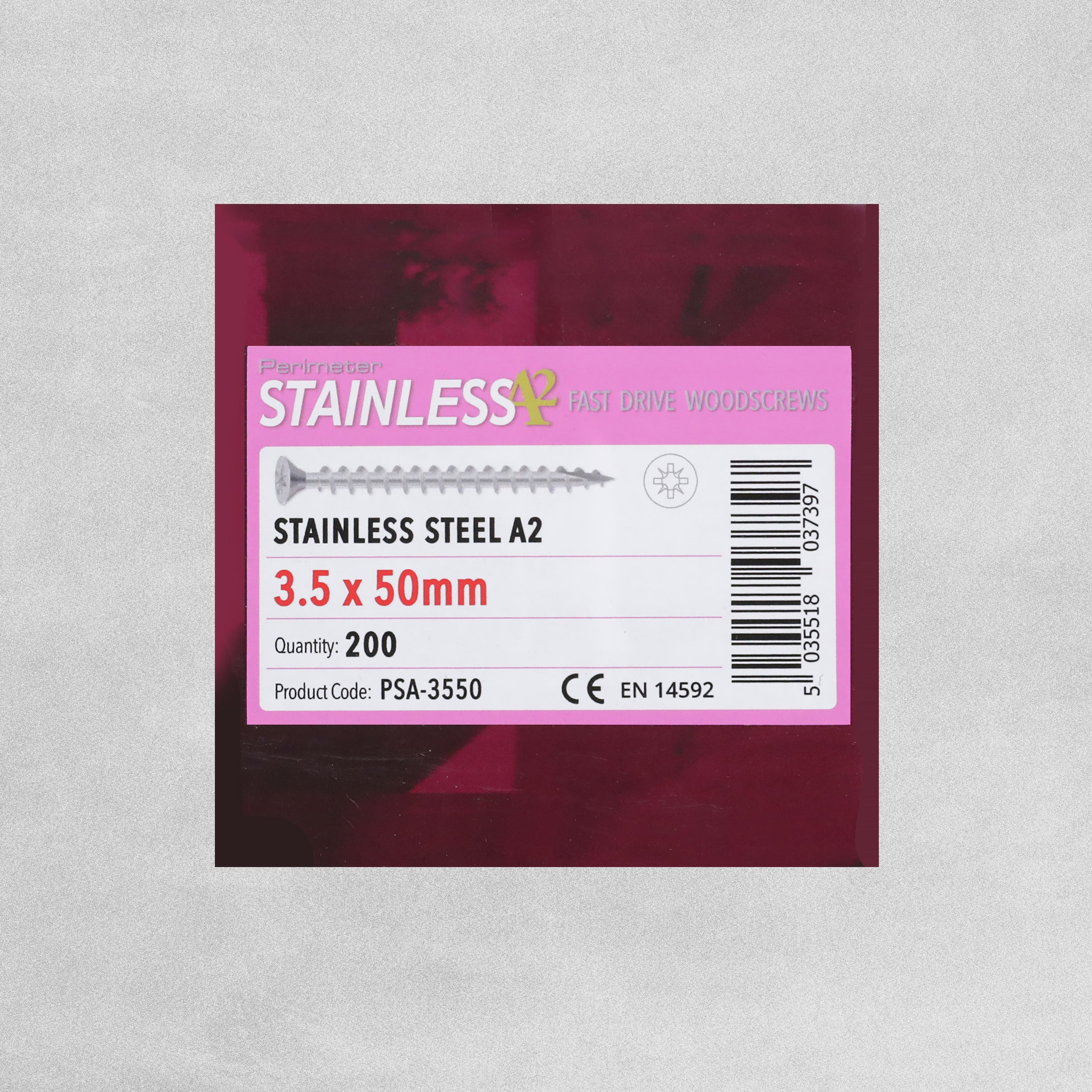 Perimeter Stainless Steel A2 Wood Screws - 3.5 x 50mm - Pack of 200