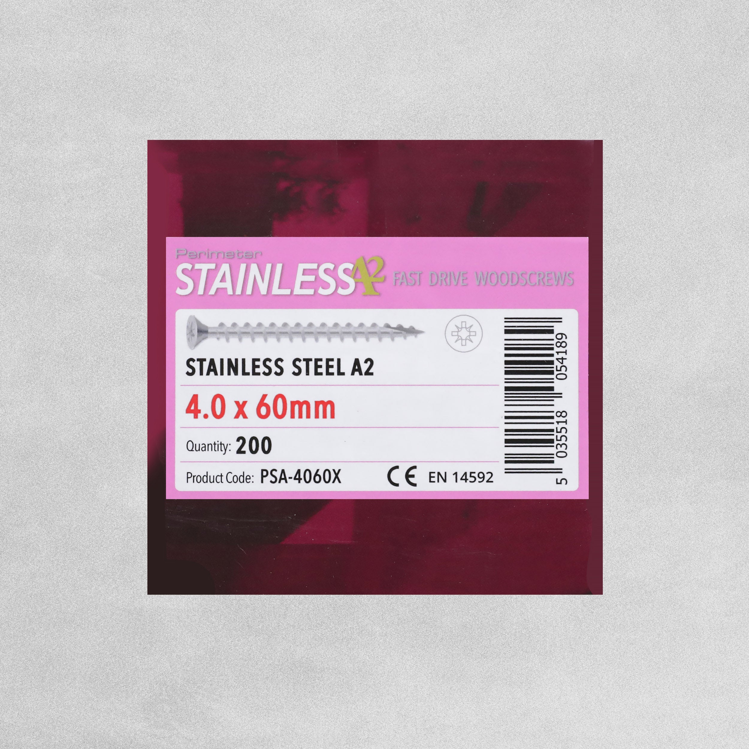 Perimeter Stainless Steel A2 Wood Screws - 4.0 x 60mm - Pack of 200