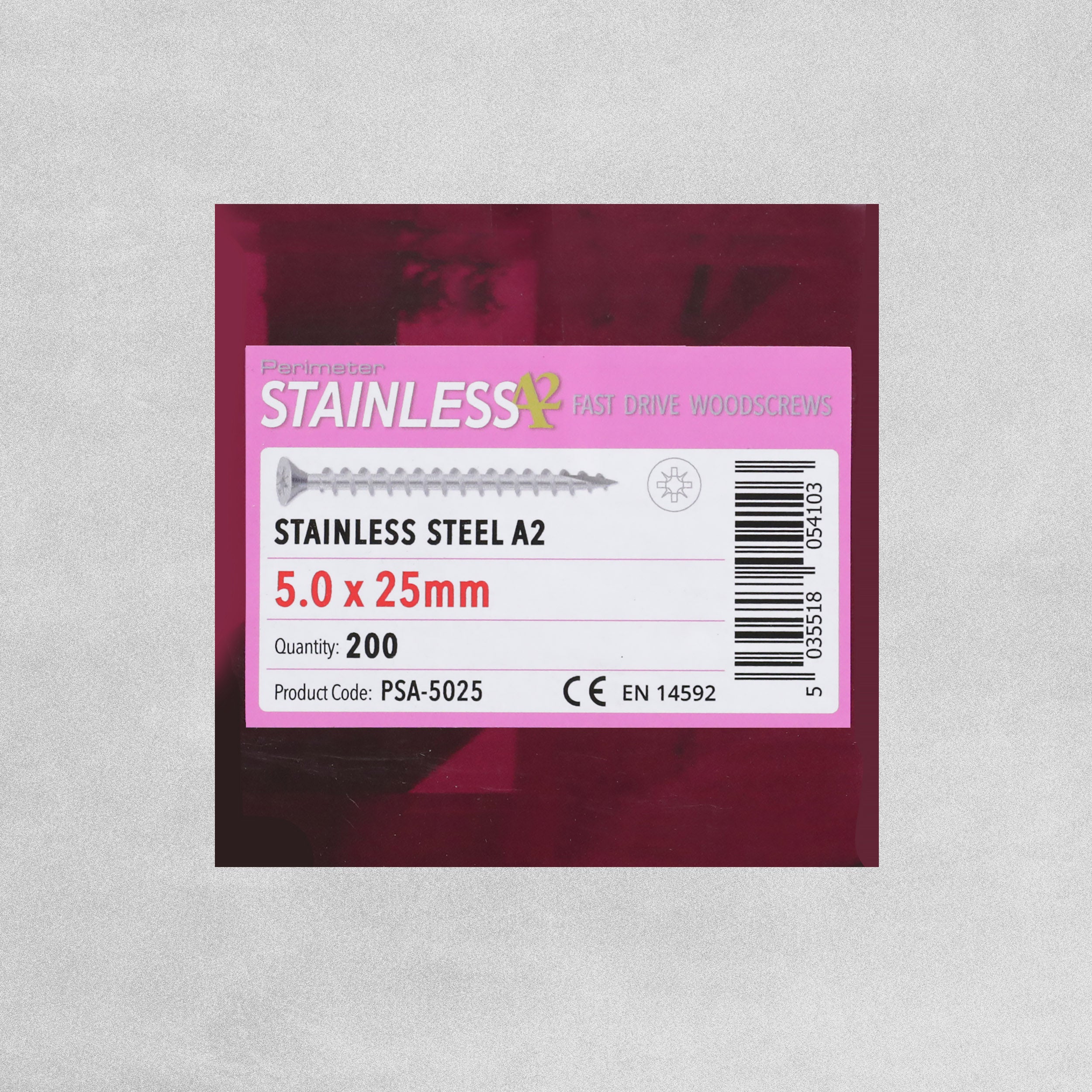 Perimeter Stainless Steel A2 Wood Screws - 5.0 x 25mm - Pack of 200