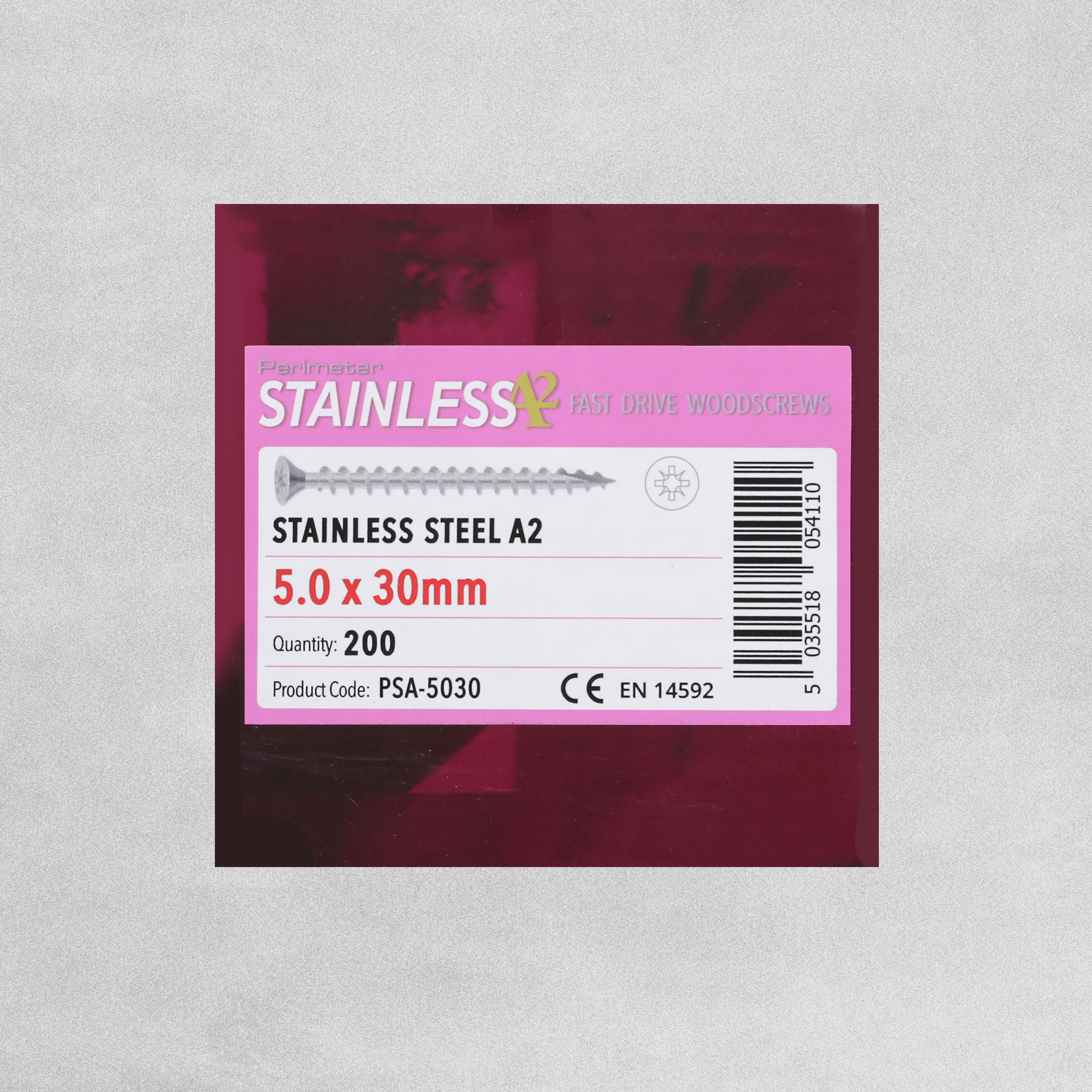 Perimeter Stainless Steel A2 Wood Screws - 5.0 x 30mm - Pack of 200