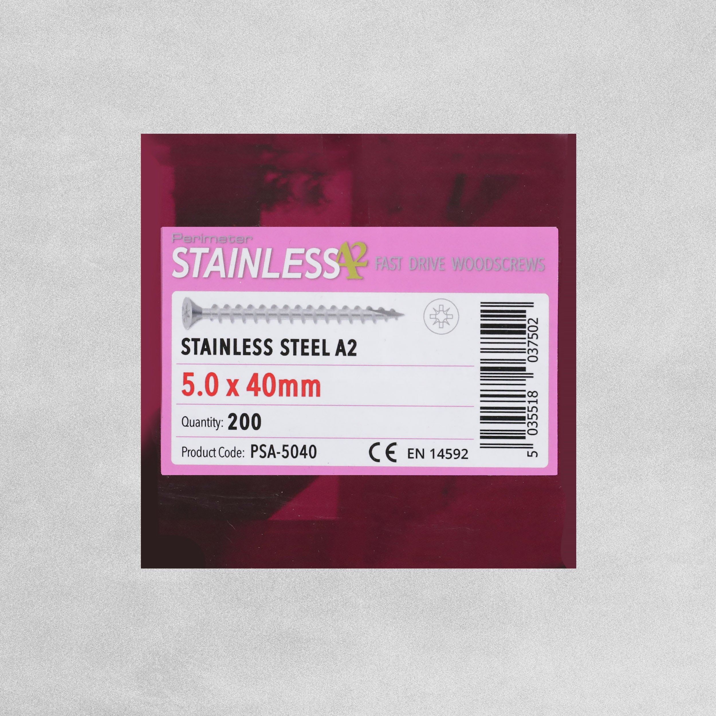 Perimeter Stainless Steel A2 Wood Screws - 5.0 x 40mm - Pack of 200