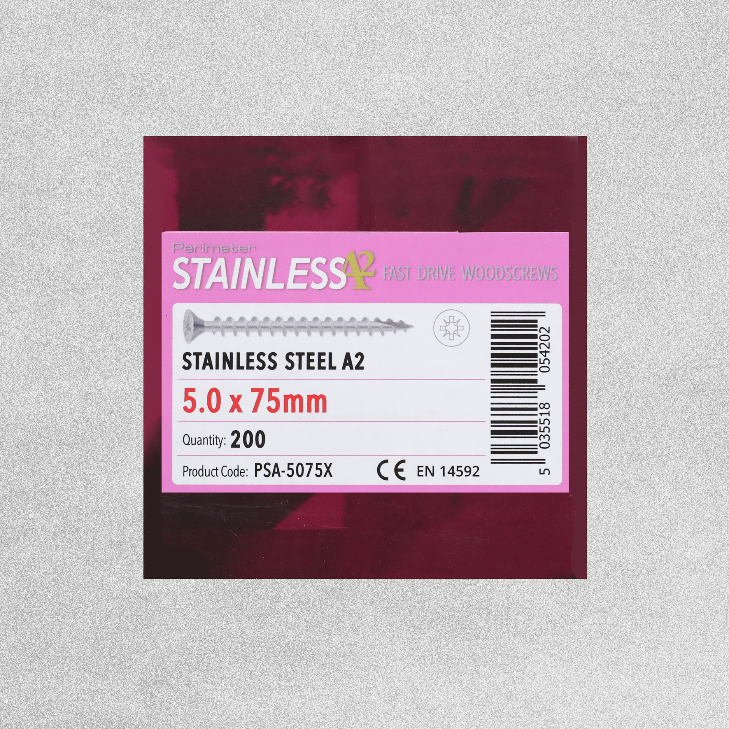 Perimeter Stainless Steel A2 Wood Screws - 5.0 x 75mm - Pack of 200