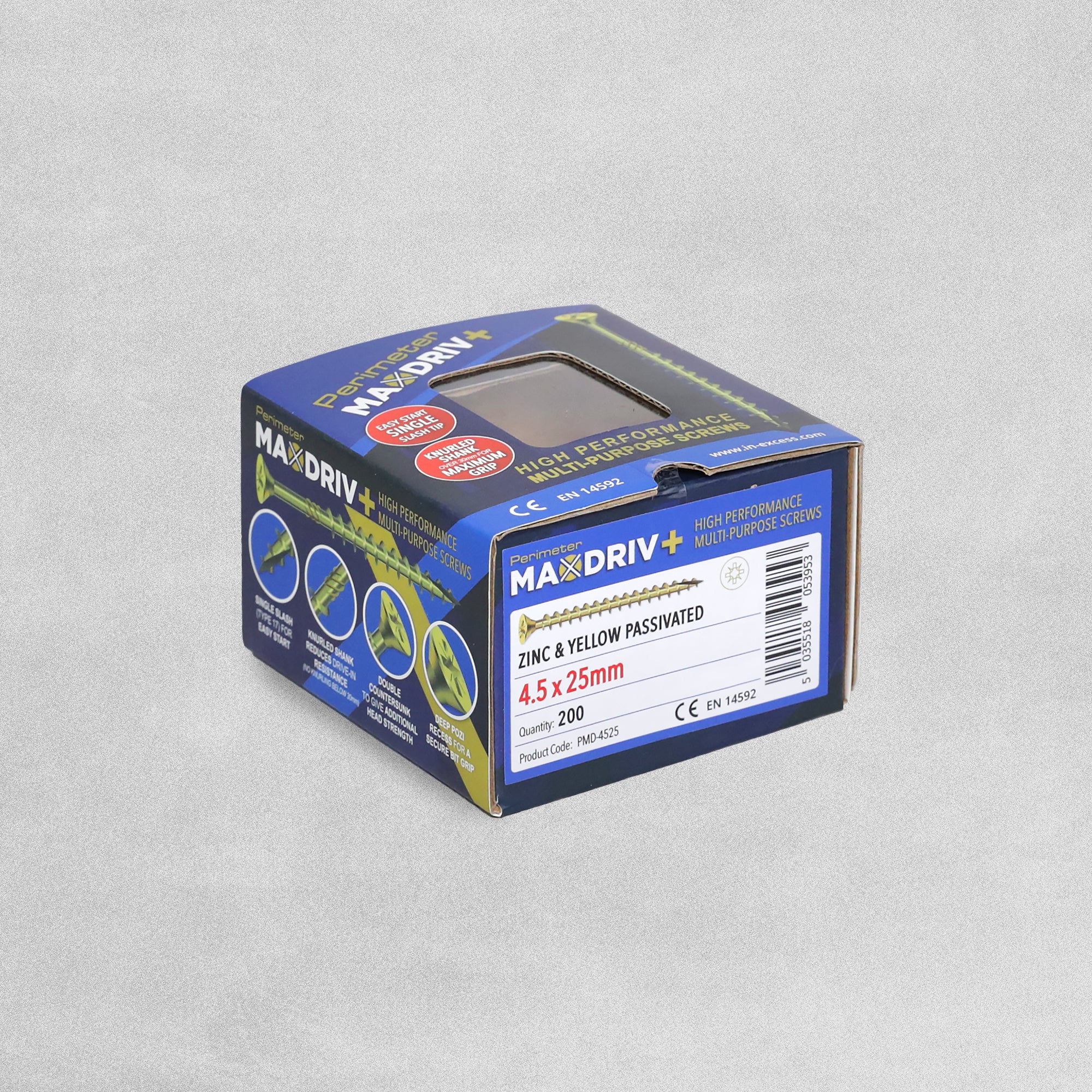 Perimeter MaxDriv Traditional Multi Purpose Screws 4.5 x 25mm - Pack of 200