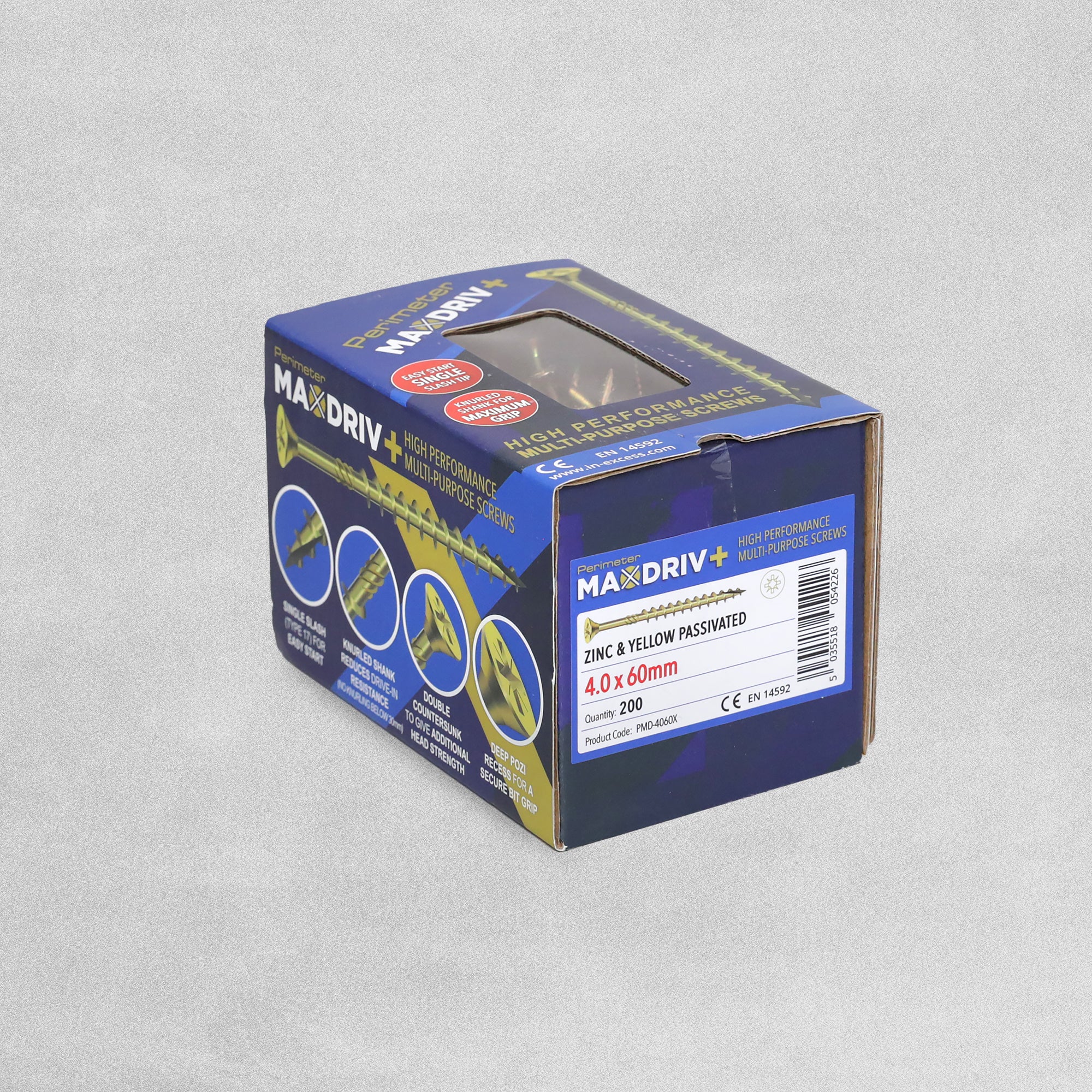 Perimeter MaxDriv Traditional Multi Purpose Screws 4.0 x 60mm - Pack of 200