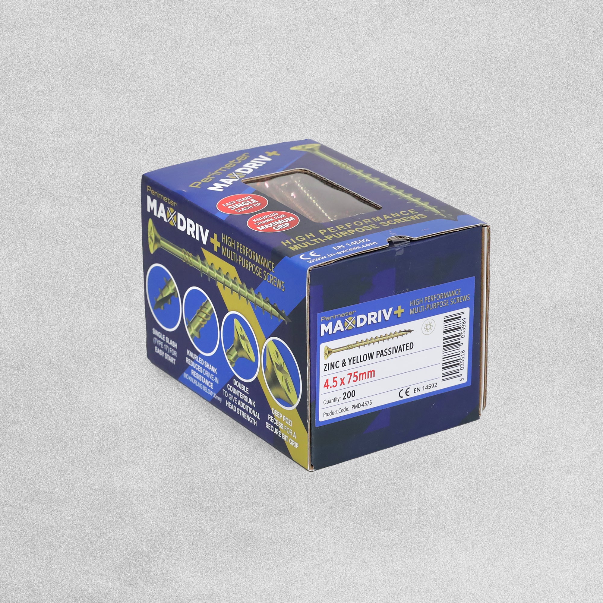 Perimeter MaxDriv Traditional Multi Purpose Screws 4.5 x 75mm - Pack of 200