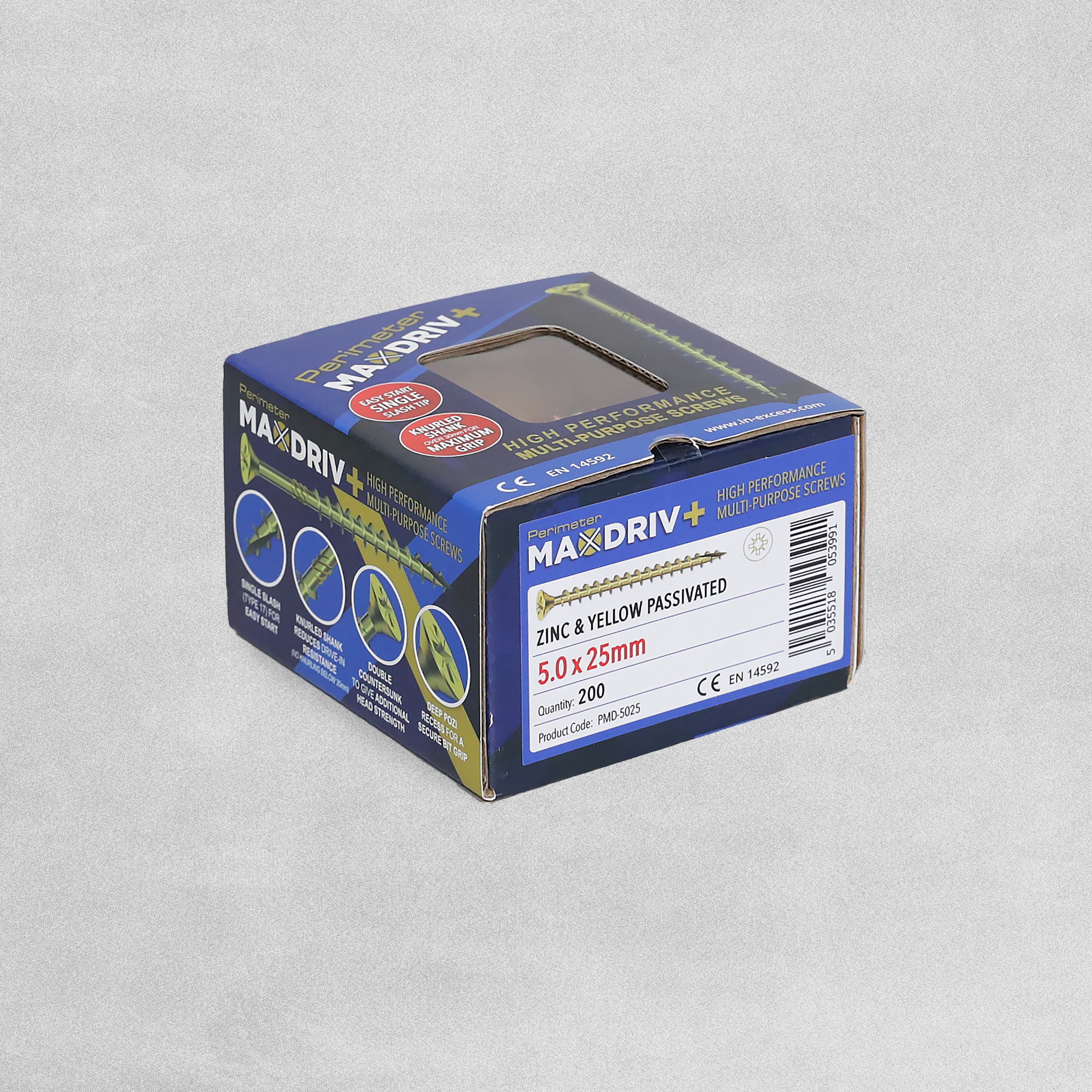 Perimeter MaxDriv Traditional Multi Purpose Screws 5.0 x 25mm - Pack of 200