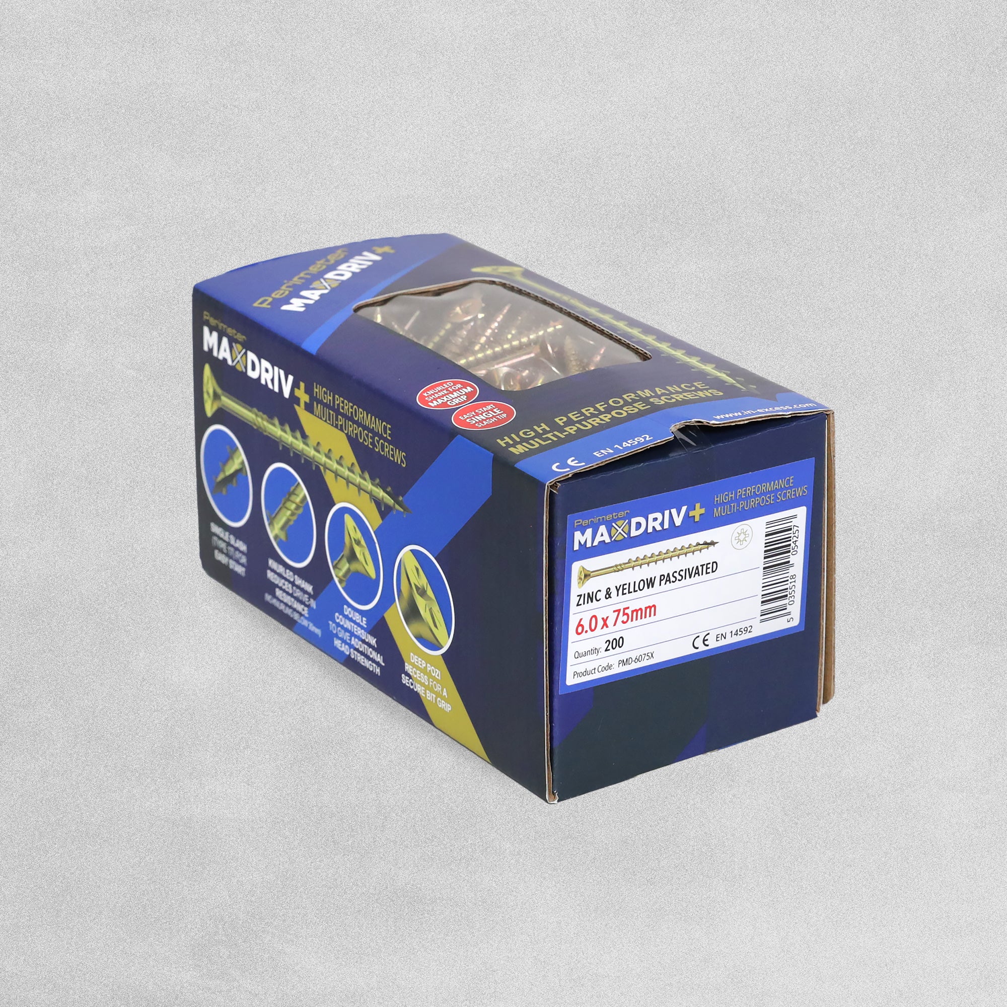 Perimeter MaxDriv Traditional Multi Purpose Screws 6.0 x 75mm - Pack of 200