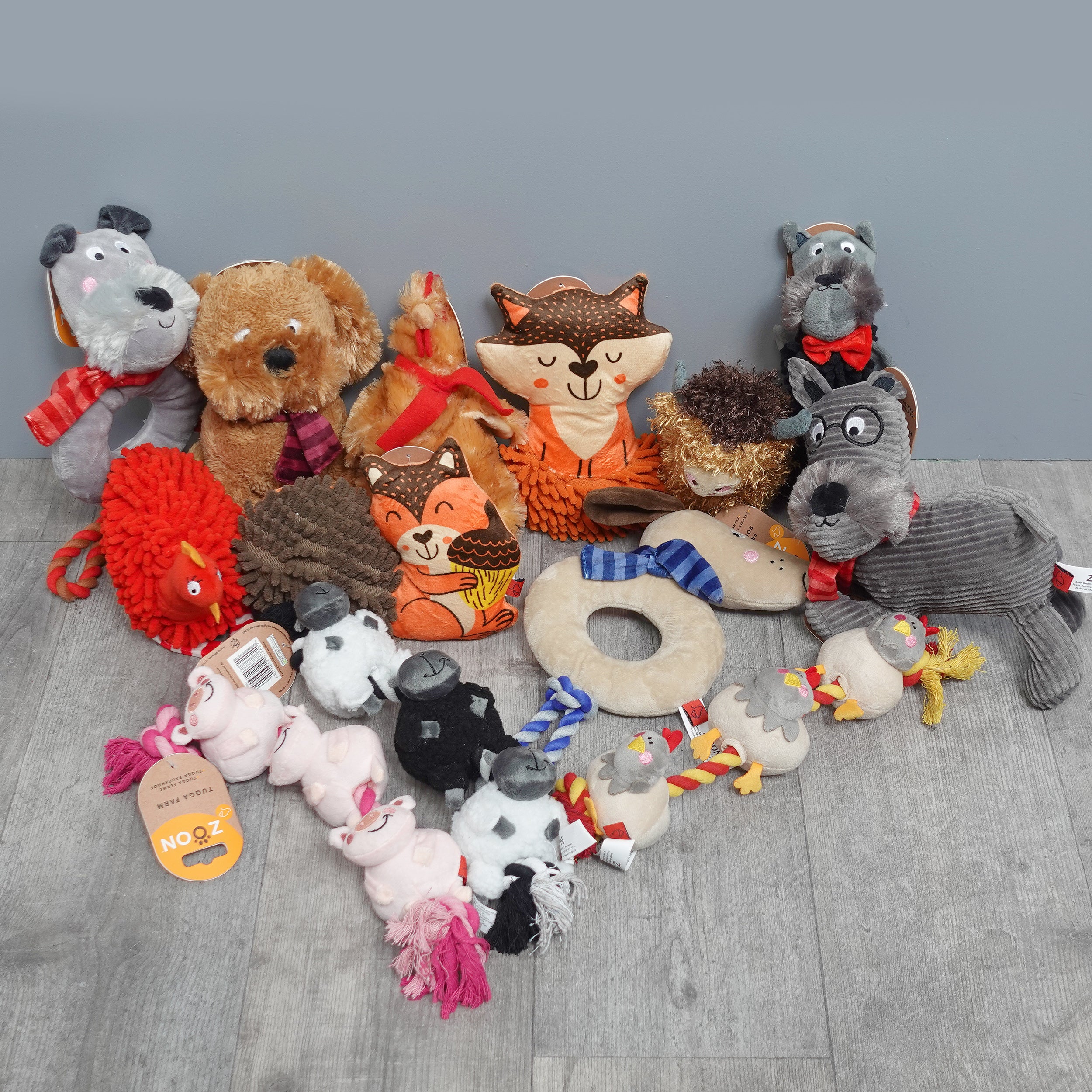 Zoon Squeaky Plush Dog Toy - Various Animals