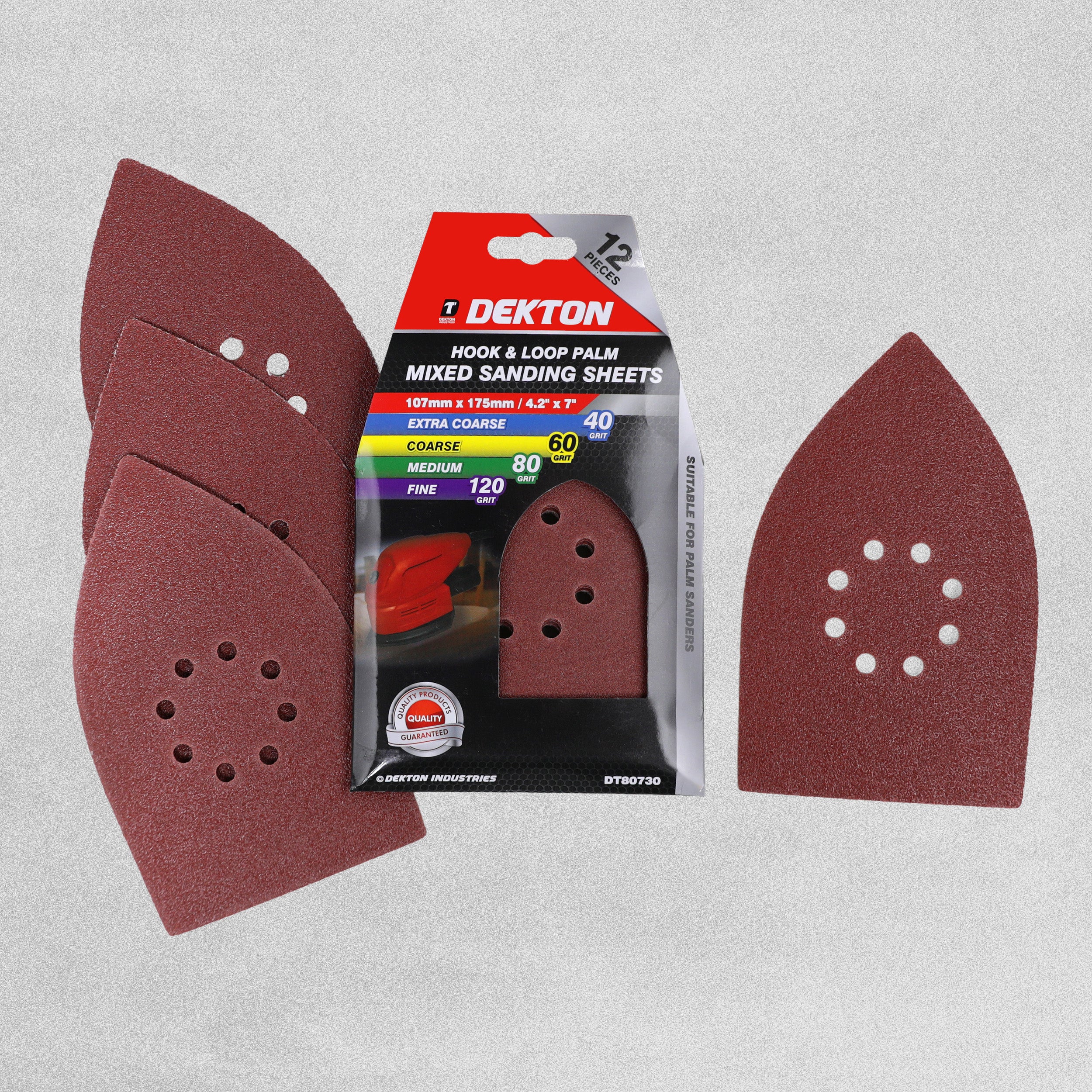 Dekton Hook & Loop Palm Mixed Sanding Sheets