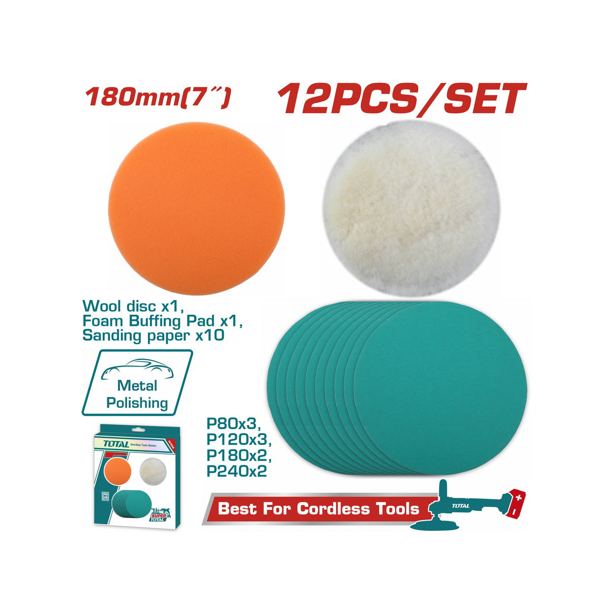 Total Polishing and Grinding Set - 12pcs - TAC18012