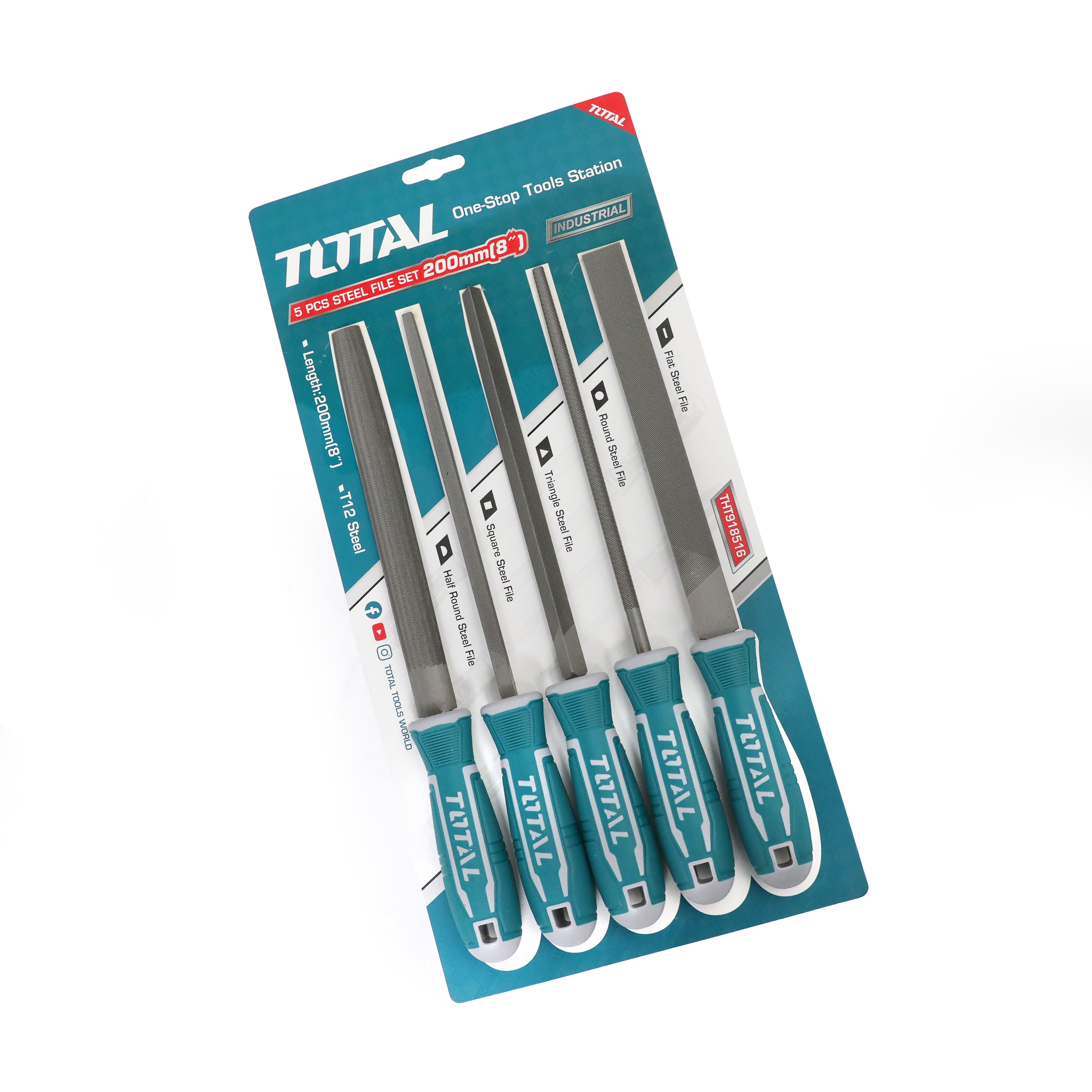 Total 5pcs Steel File Set 200m (8") - THT918516
