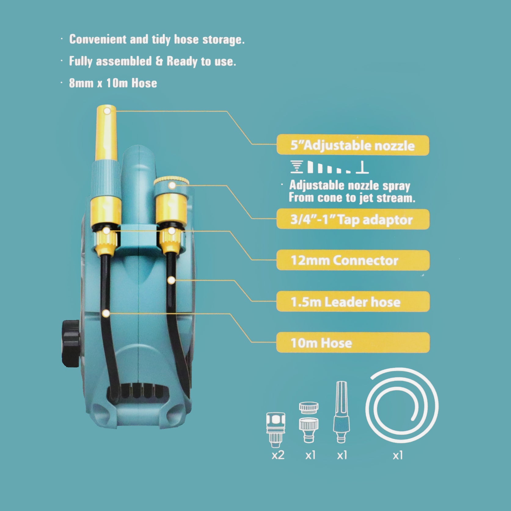 In-Excess Aqualean Tydee Mini Hose Reel - 10m