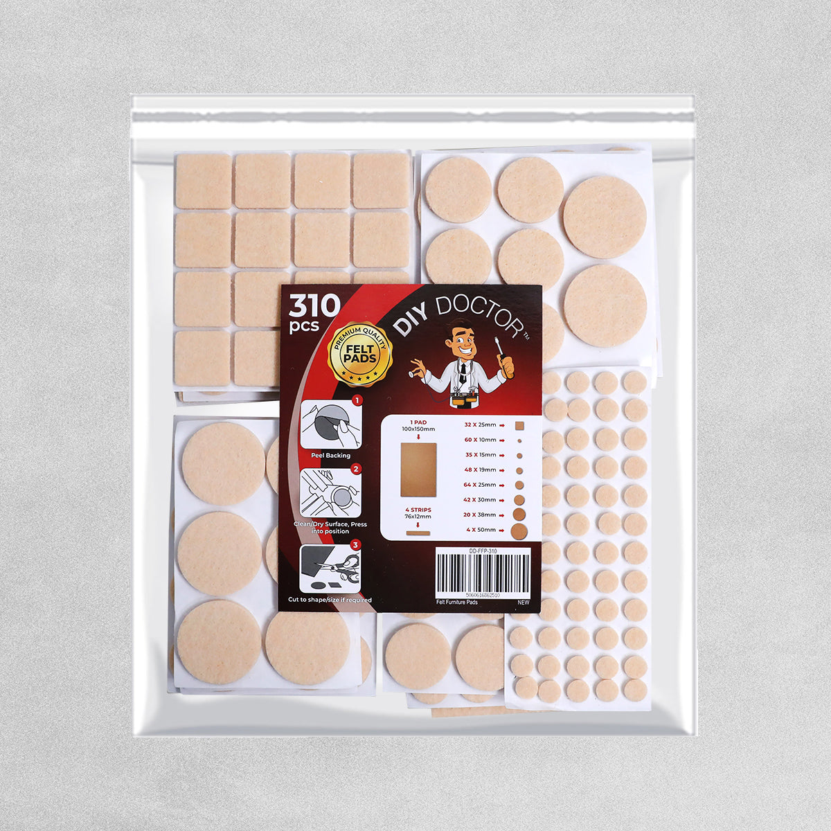 DIY Doctor Furniture Felt Pads - 310pcs