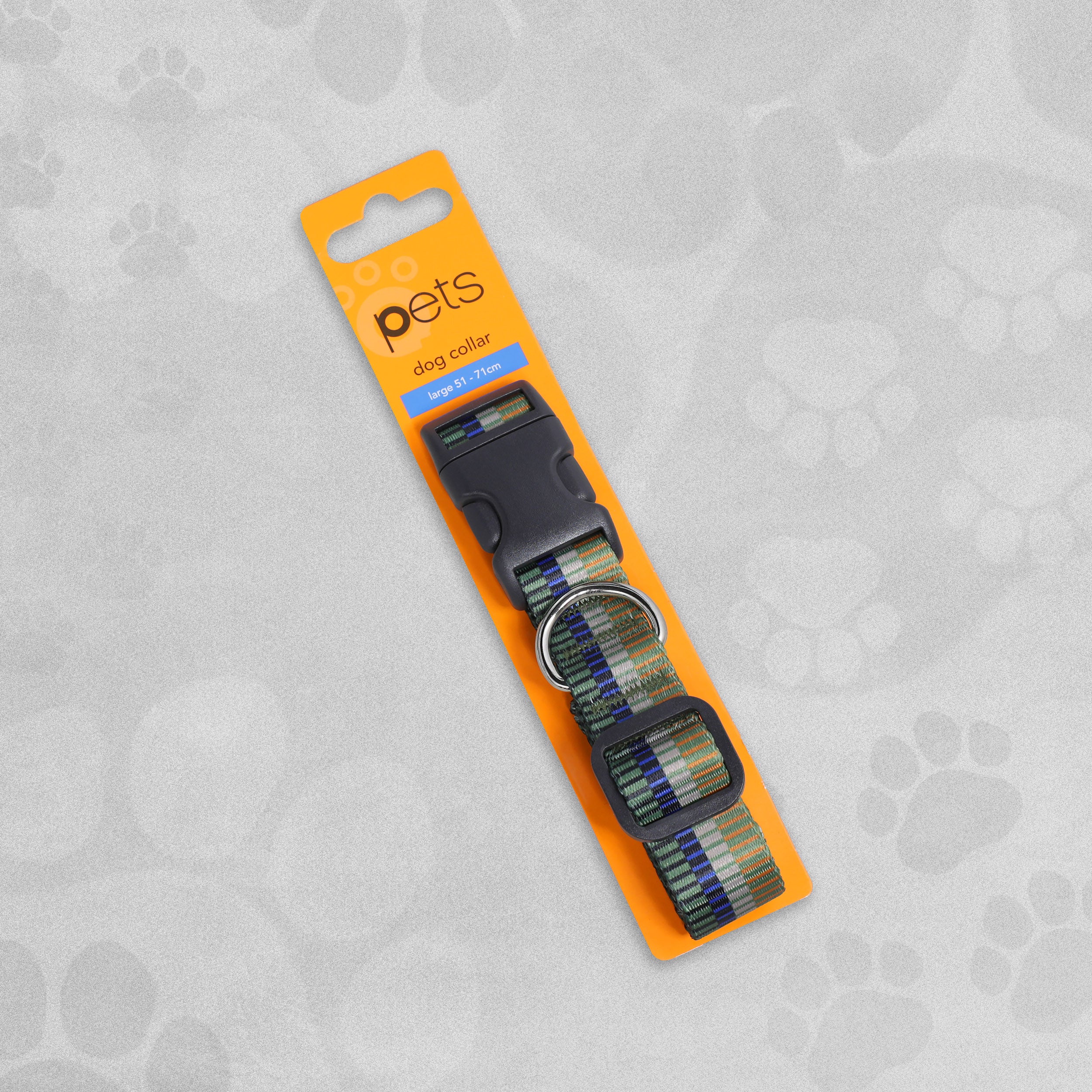 Dog Collar - Multi Coloured Striped - Various Sizes Available