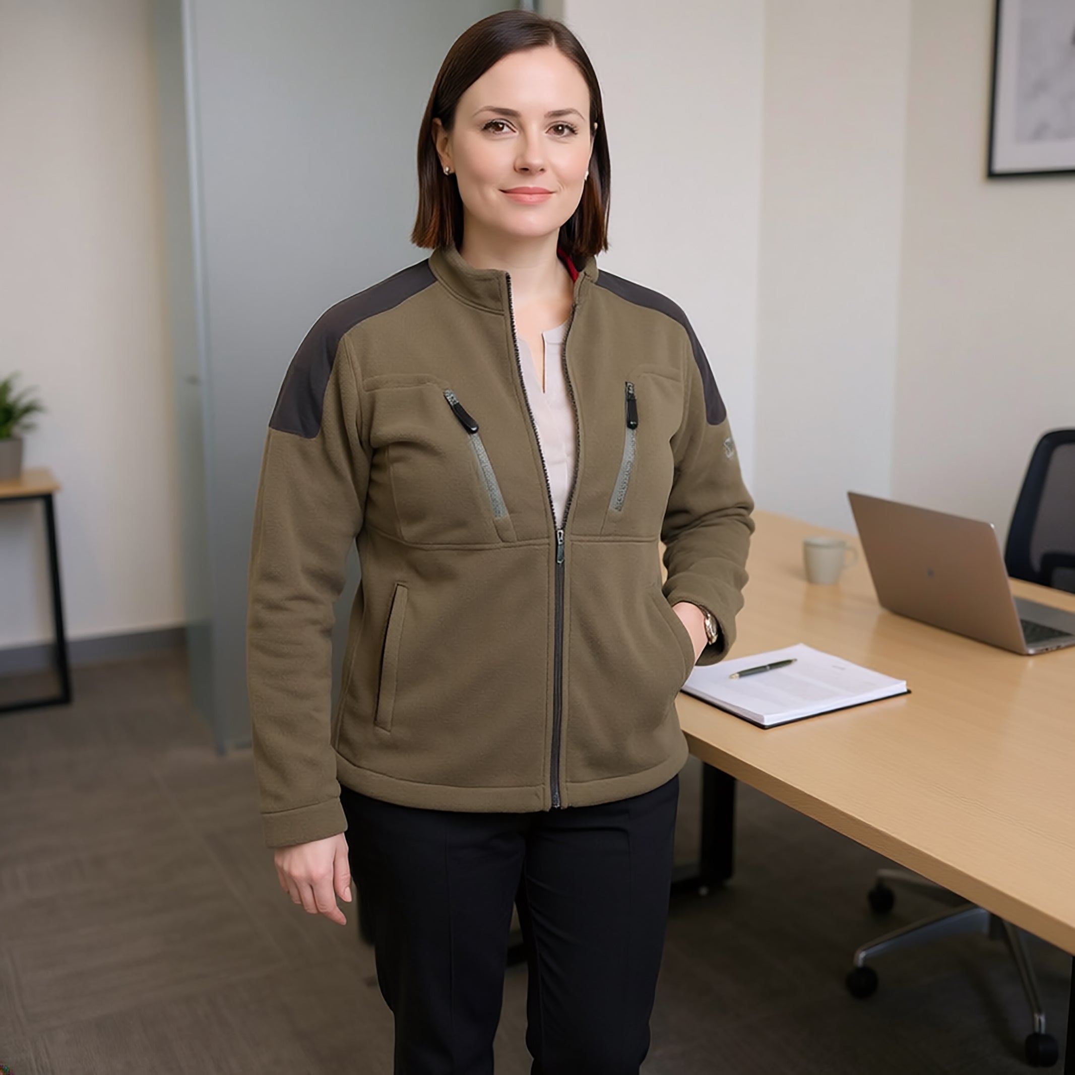 JCB Ladies Fleece Zip Neck Jacket