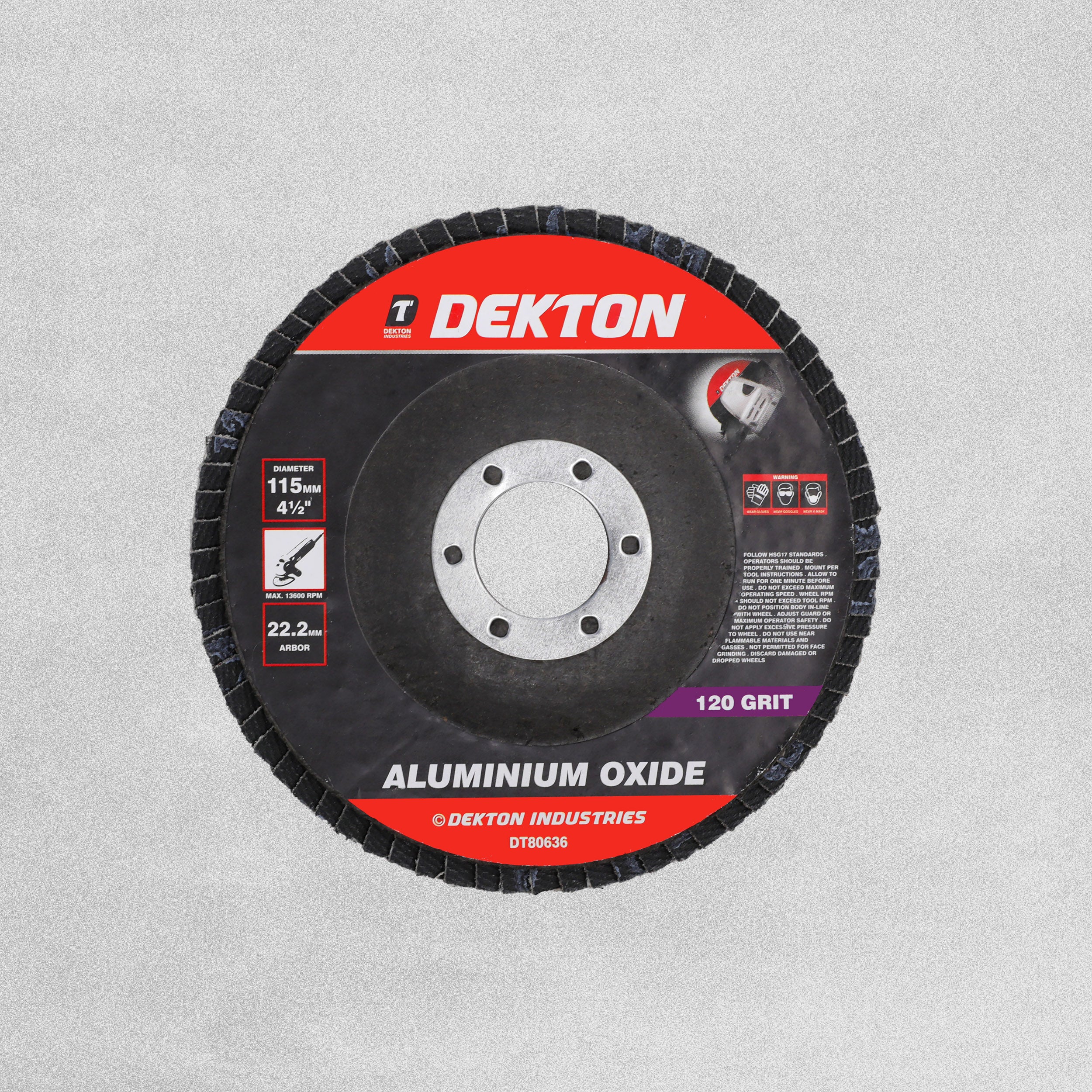 Dekton Aluminium Flap Disk 115mm - 120 Grit