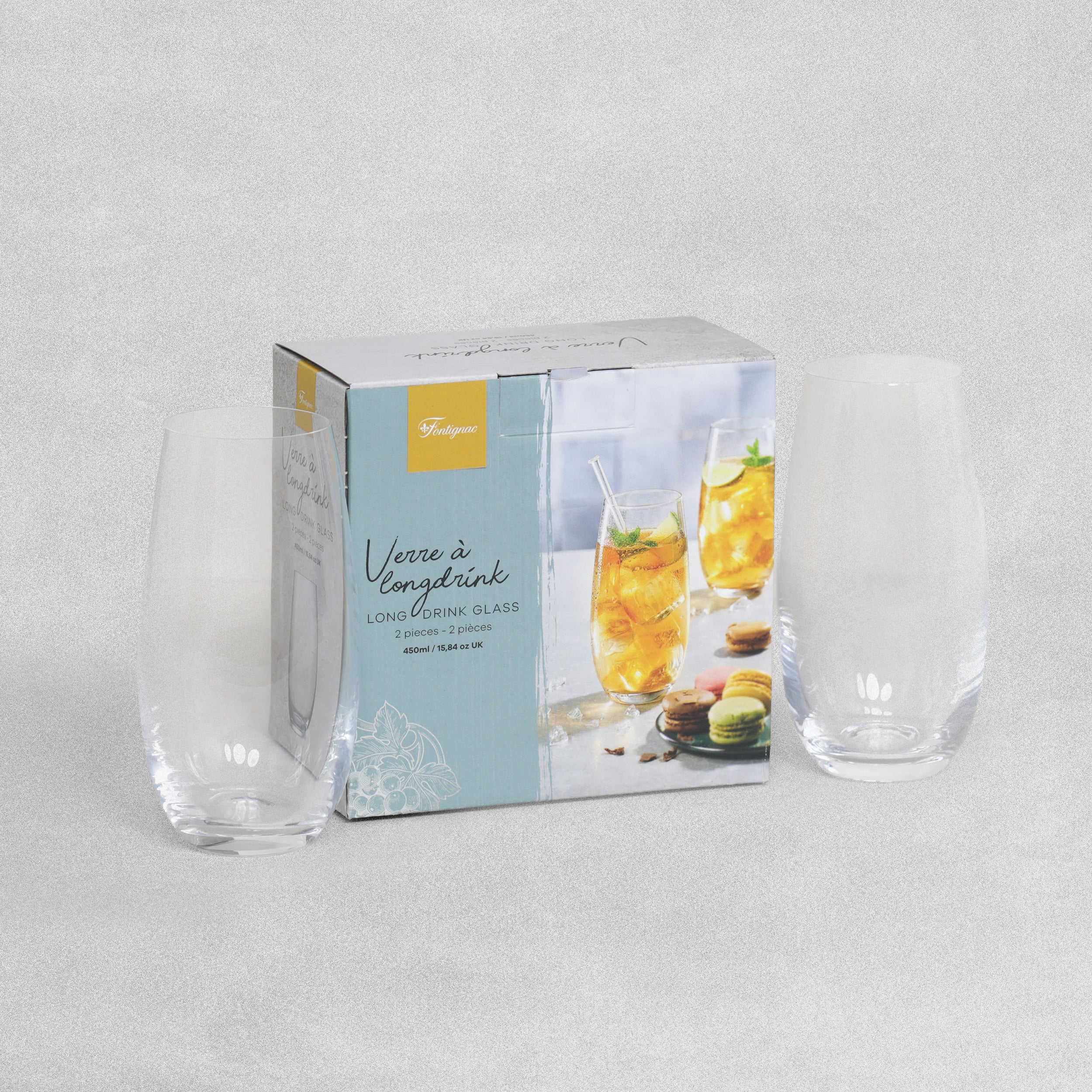 Fontignac Cristalline Tall Glasses Pack of 2 - 450ml