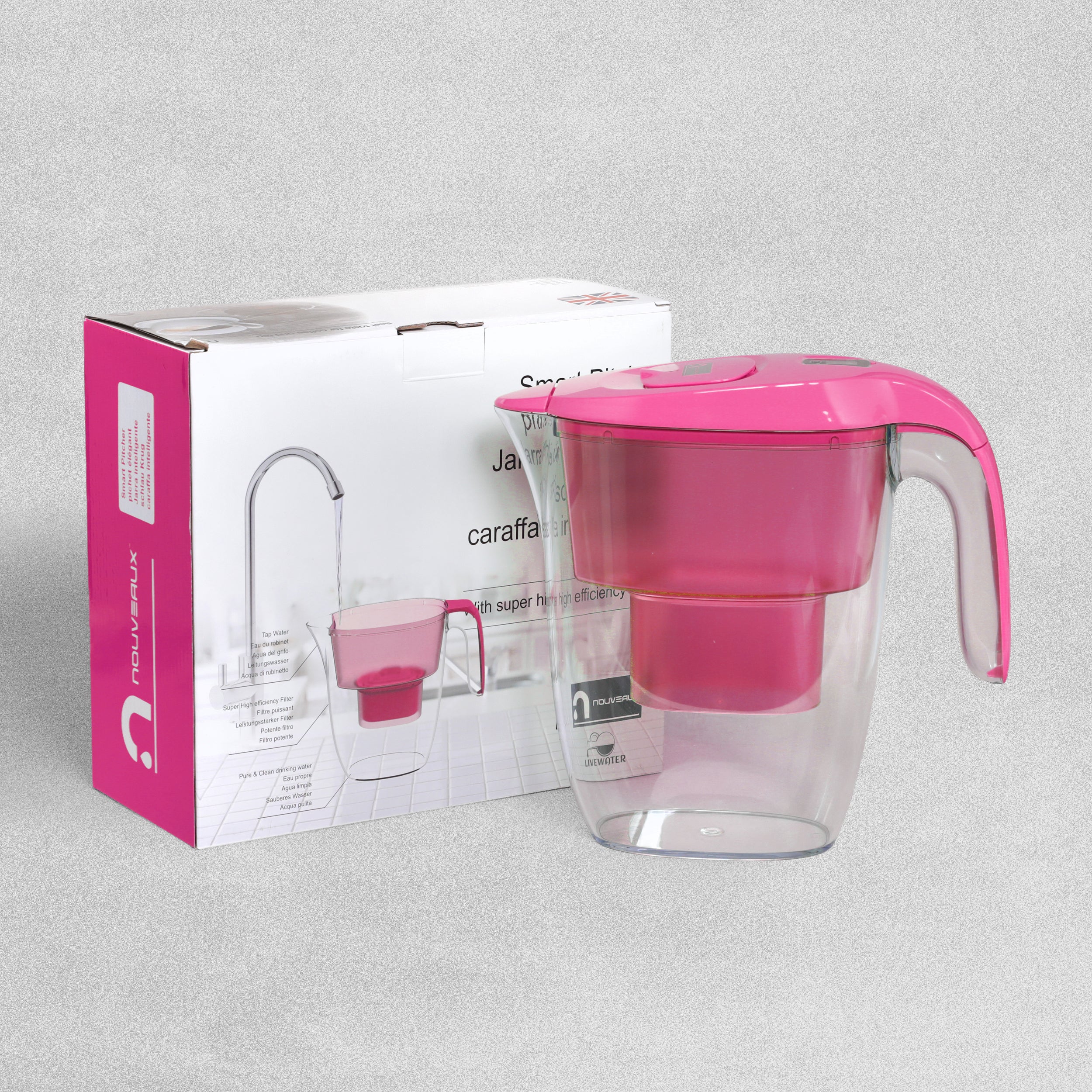 Nouveaux 2.7L Water Filter Jug – Reduces impurities. Includes 1x 3-Month (90days) Filter