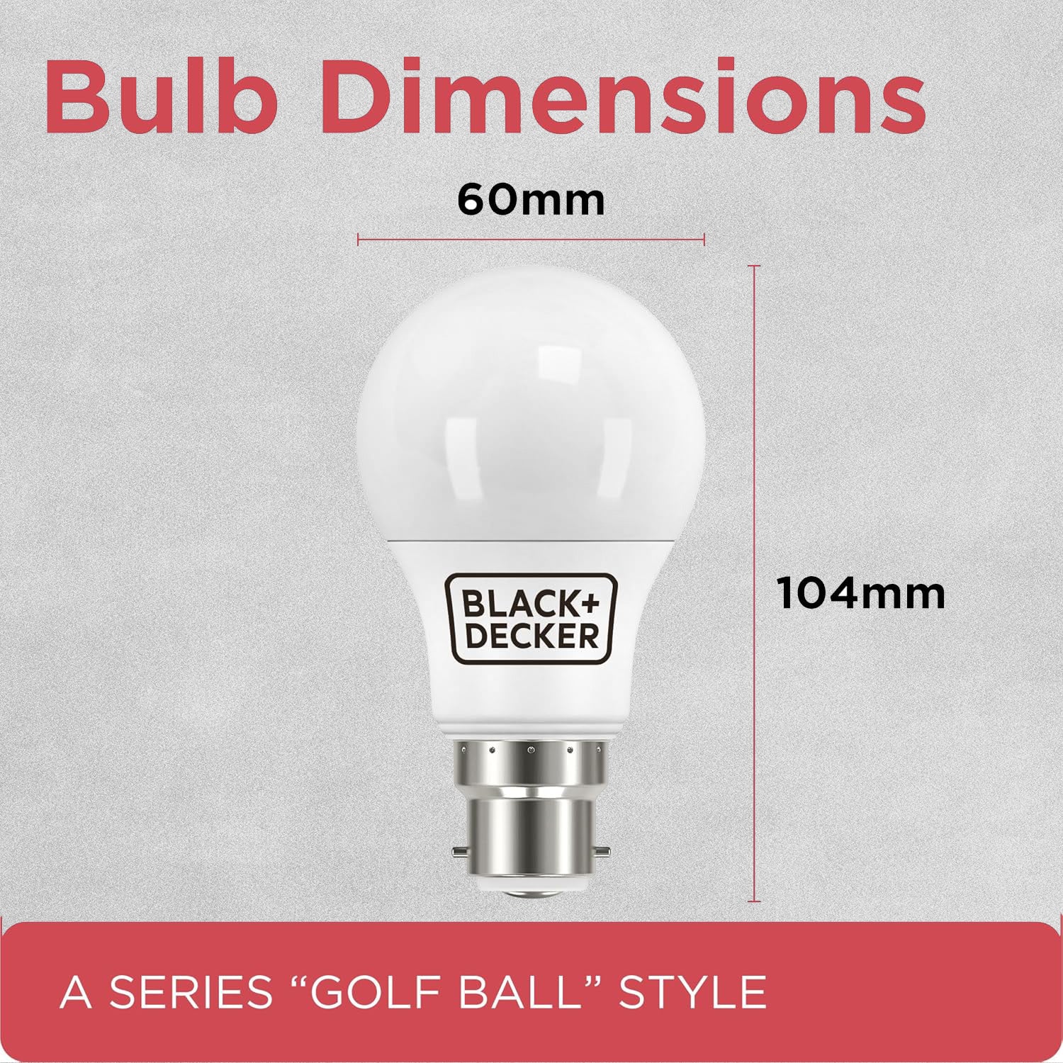 Black & Decker LED GLS Lightbulbs Pack of 3 Light Bulbs 7.3W B22
