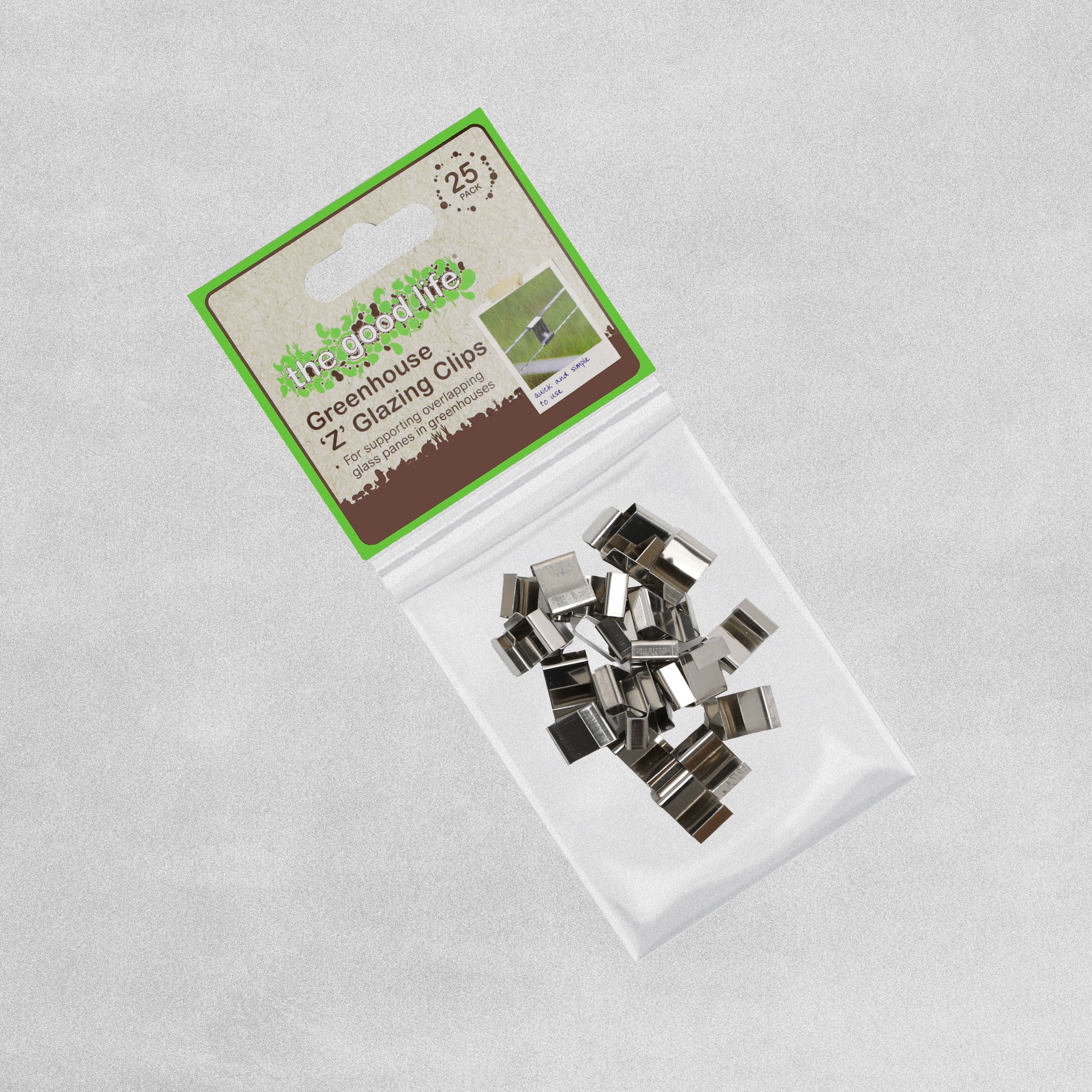 The Good Life Greenhouse 'Z' Glazing Clips - 25pcs