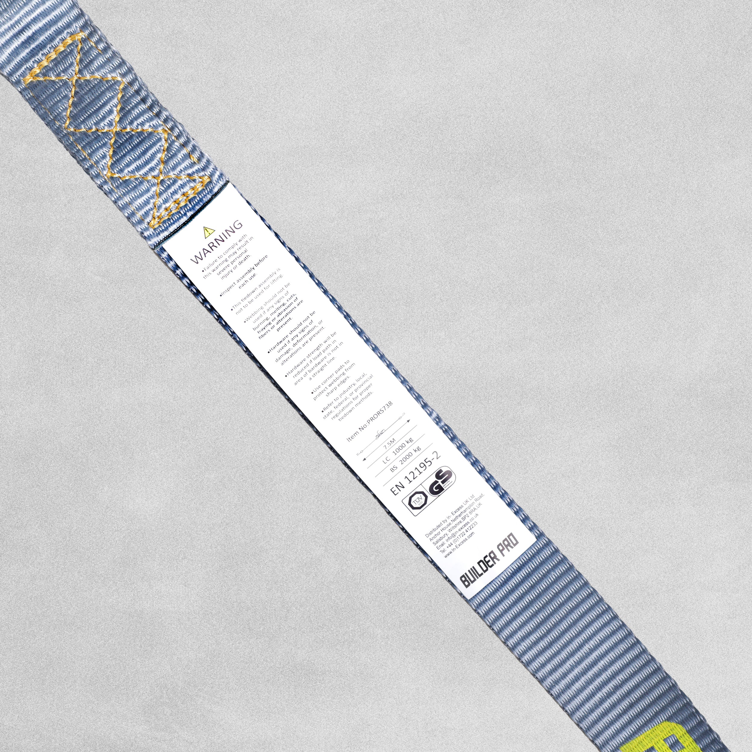 Builder Pro Heavy Duty Ratchet Tie Downs - 2pcs - 7.5m x 38mm