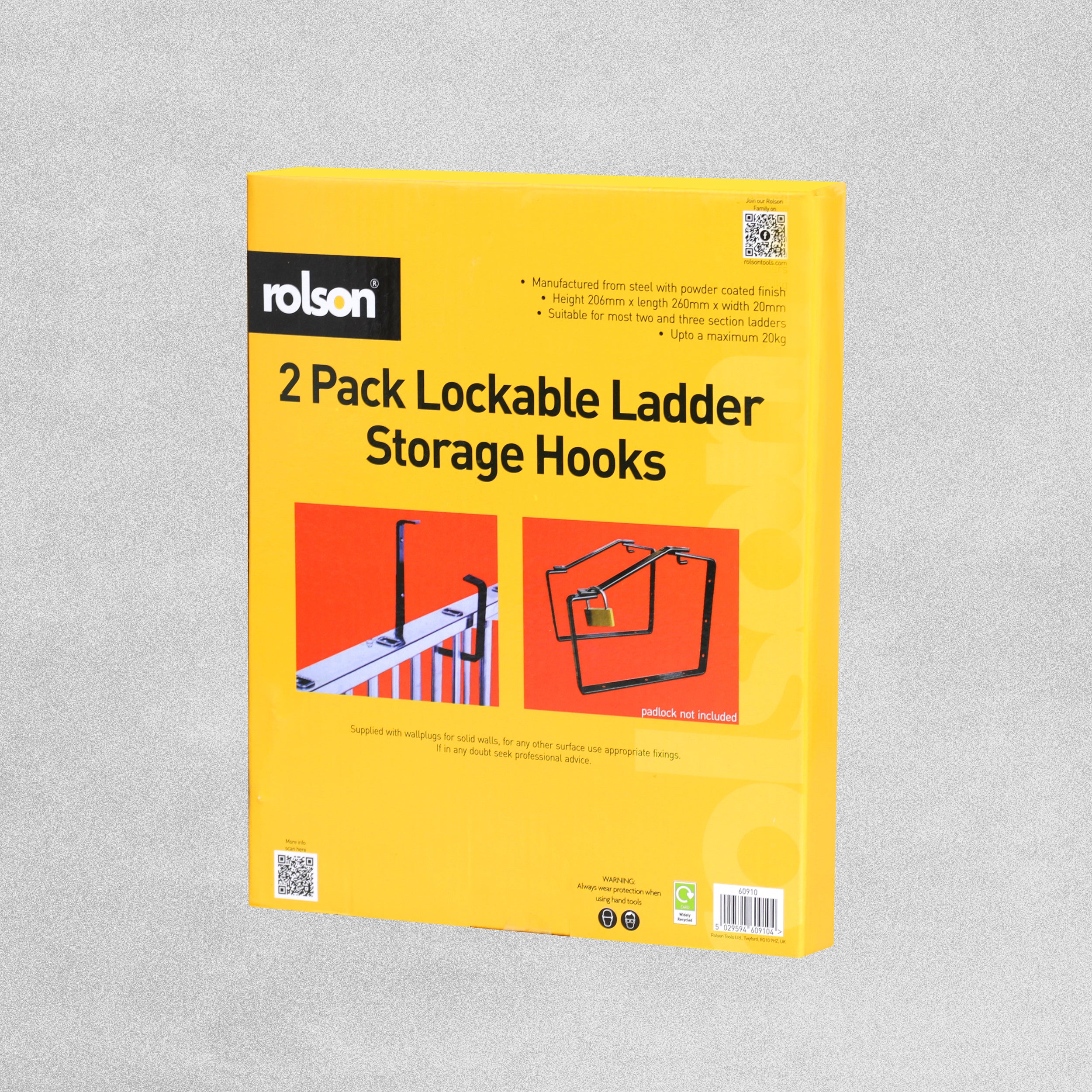Rolson 2 Pack Lockable Ladder Storage Hooks
