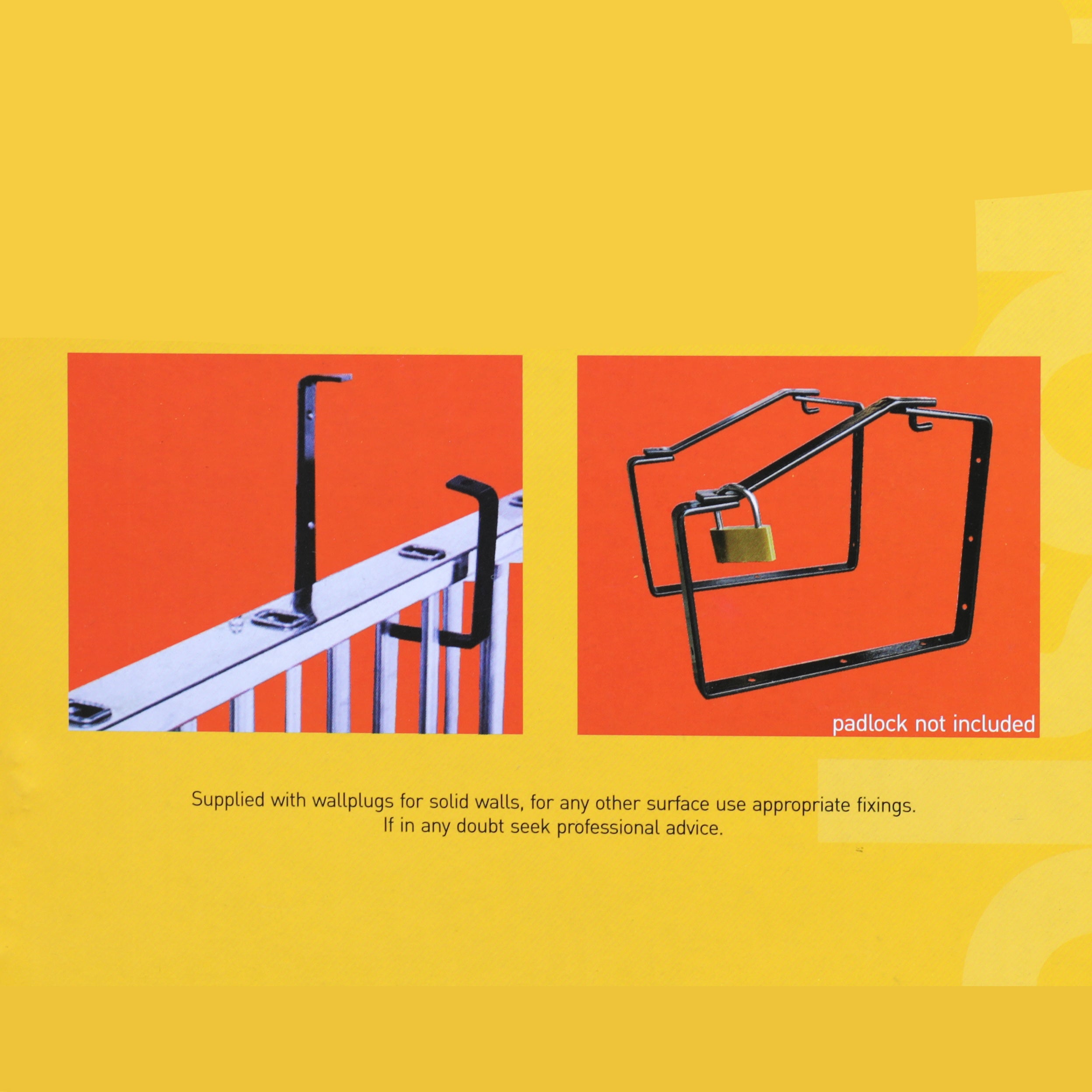 Rolson 2 Pack Lockable Ladder Storage Hooks