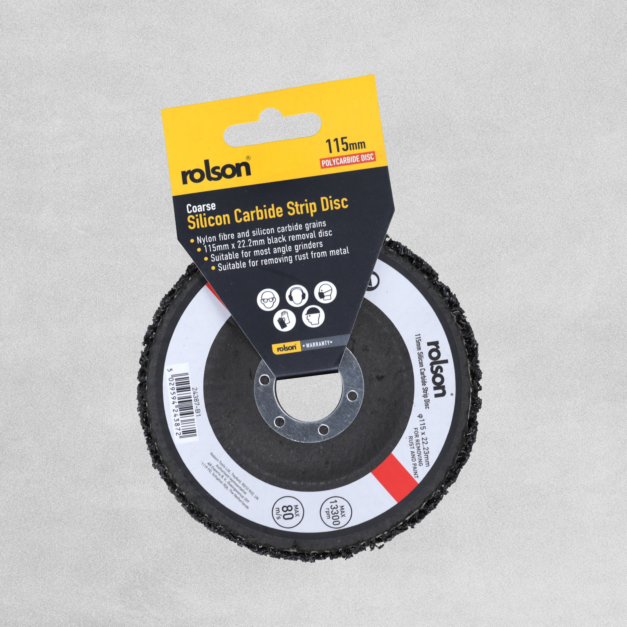 Rolson Coarse Silicon Carbide Strip Disc 115 x 1 x 22.2mm