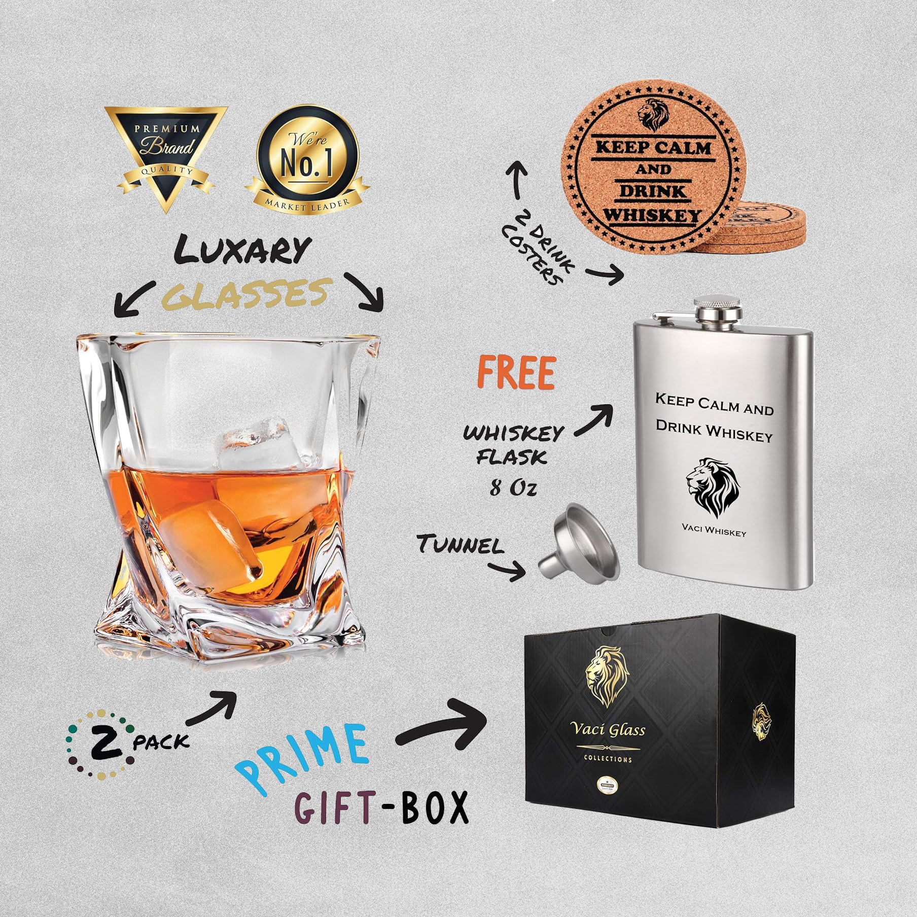 'Twist' Glass Whiskey Gift Set
