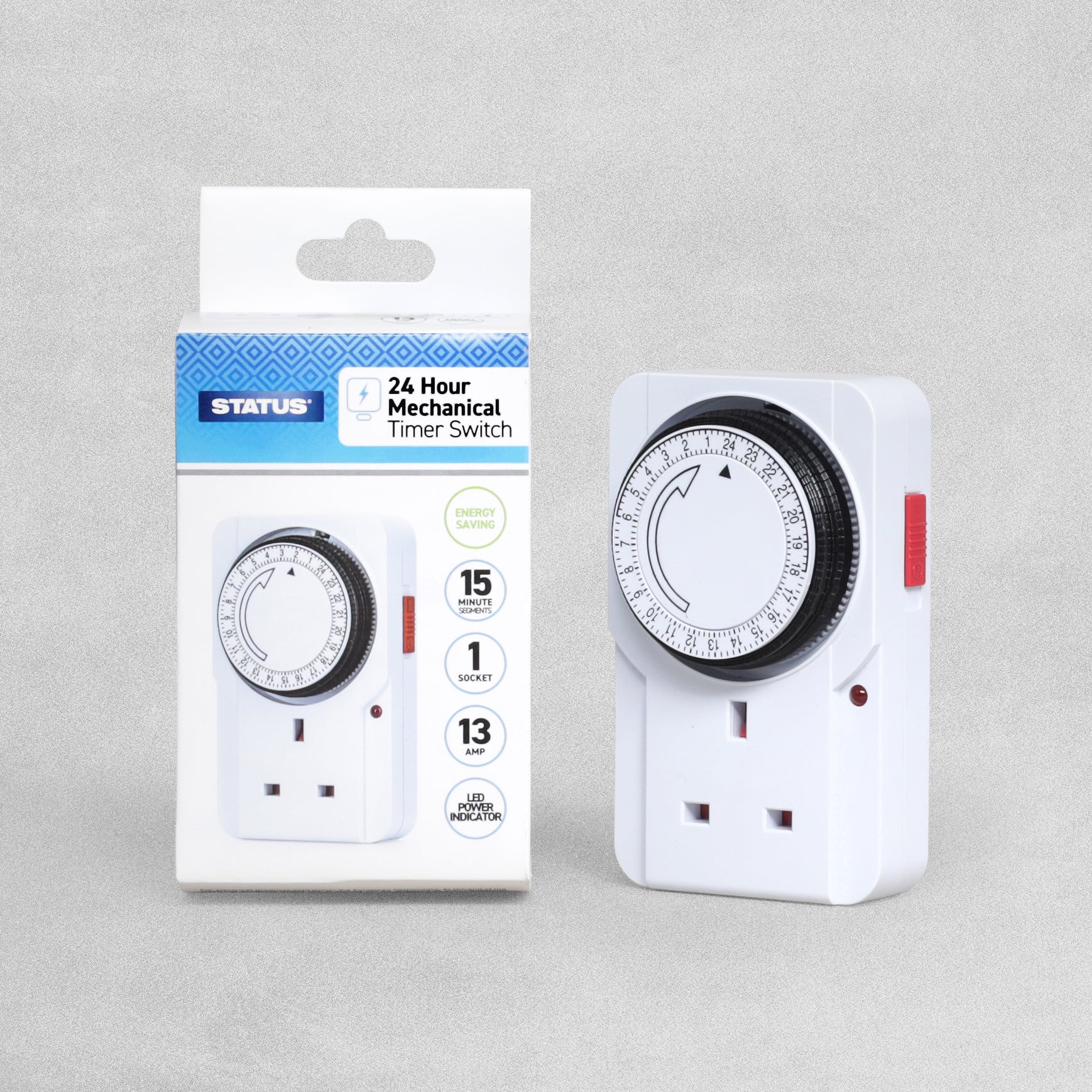 Status 24 Hour Plug-In Segment Timer Switch, White