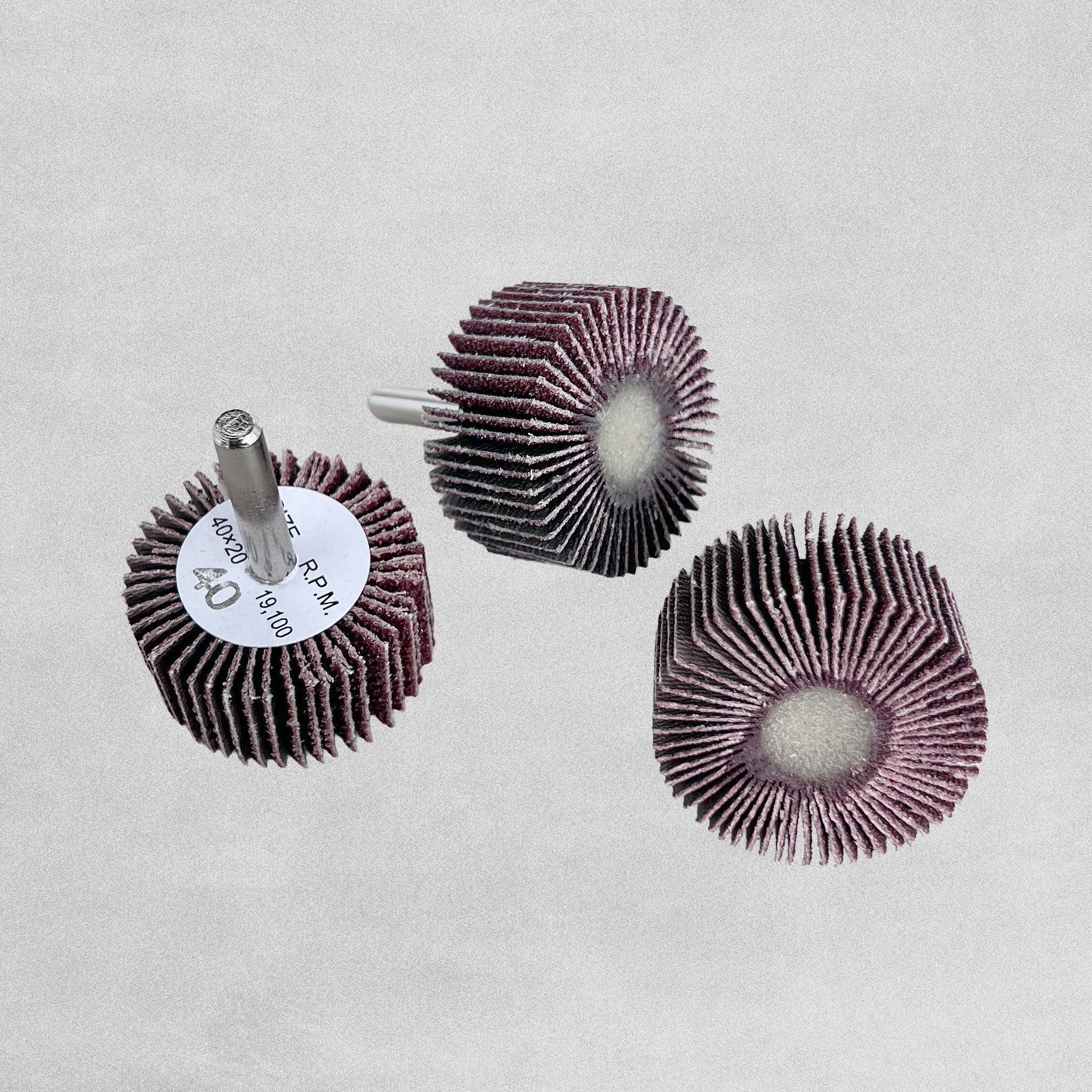 Punk Spindle Mounted Flap Wheel 40mm x 20mm -3Pack 40,80,120 Grit