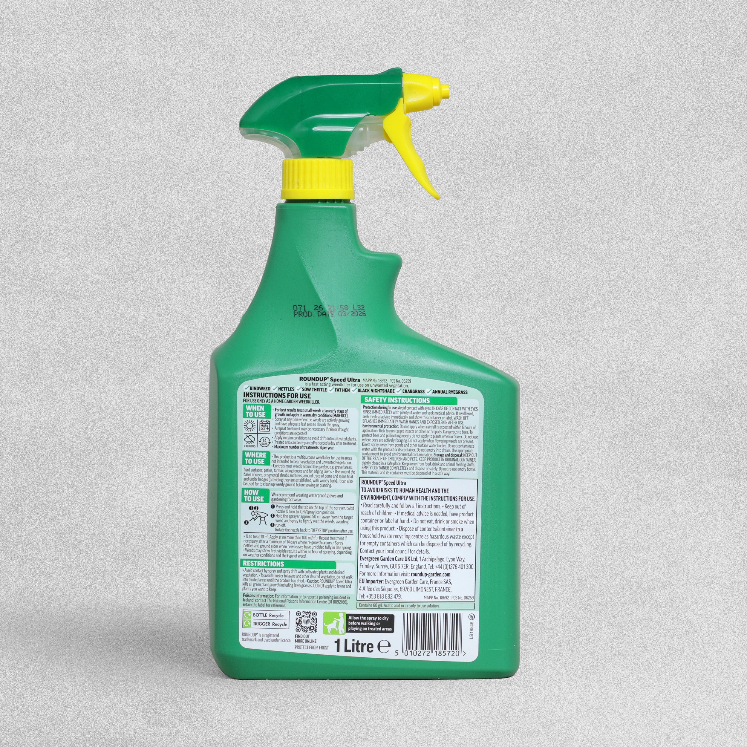 Fast Action Roundup SPEED Weedkiller 1L Ready To Use
