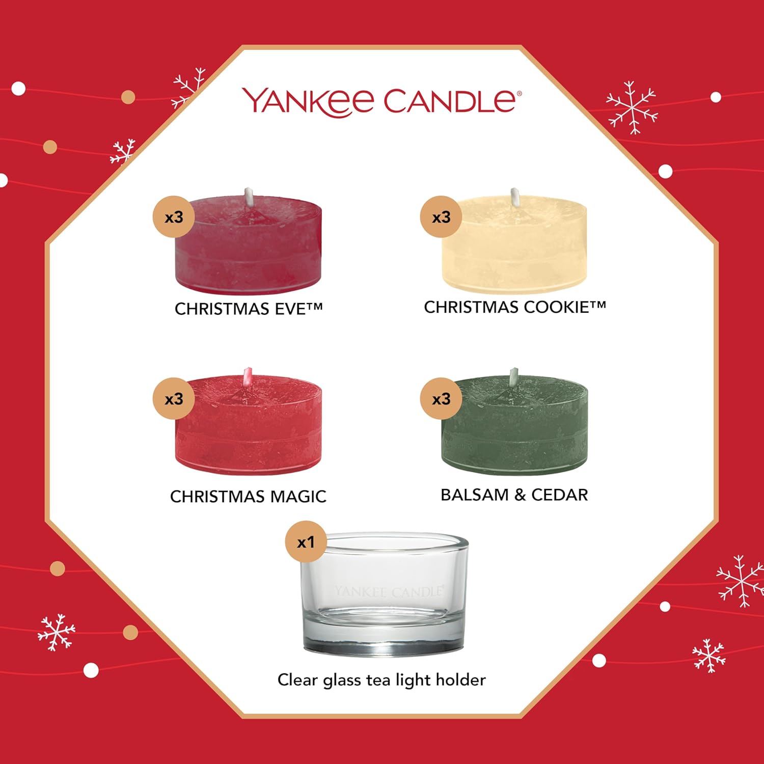 Yankee Candle Advent Calendar Scented Candles Gift Set - 24 Scented Tealights and 1 Tealight Holder