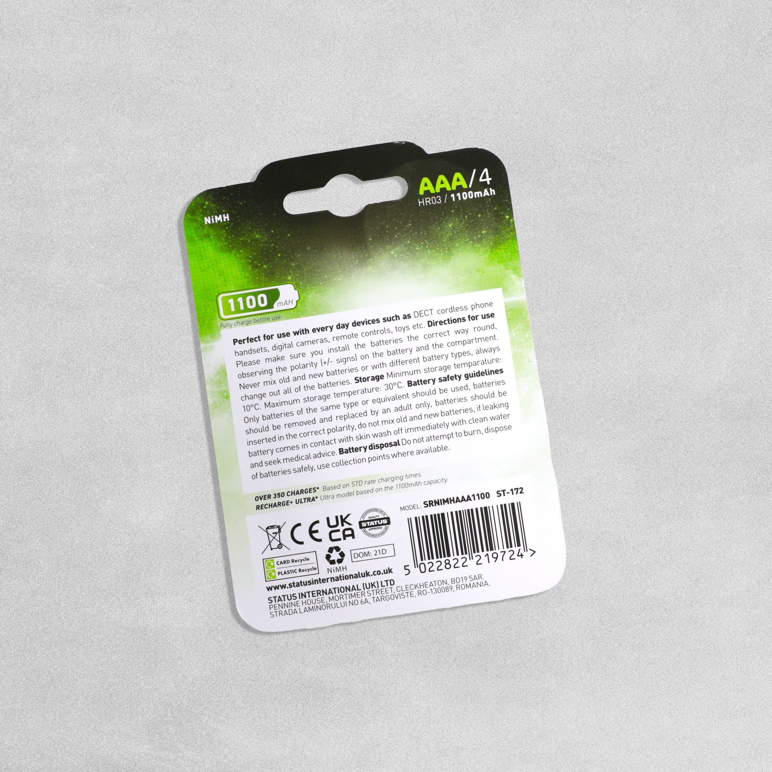 Status Recharge+ Ultra AAA Batteries - 4pcs