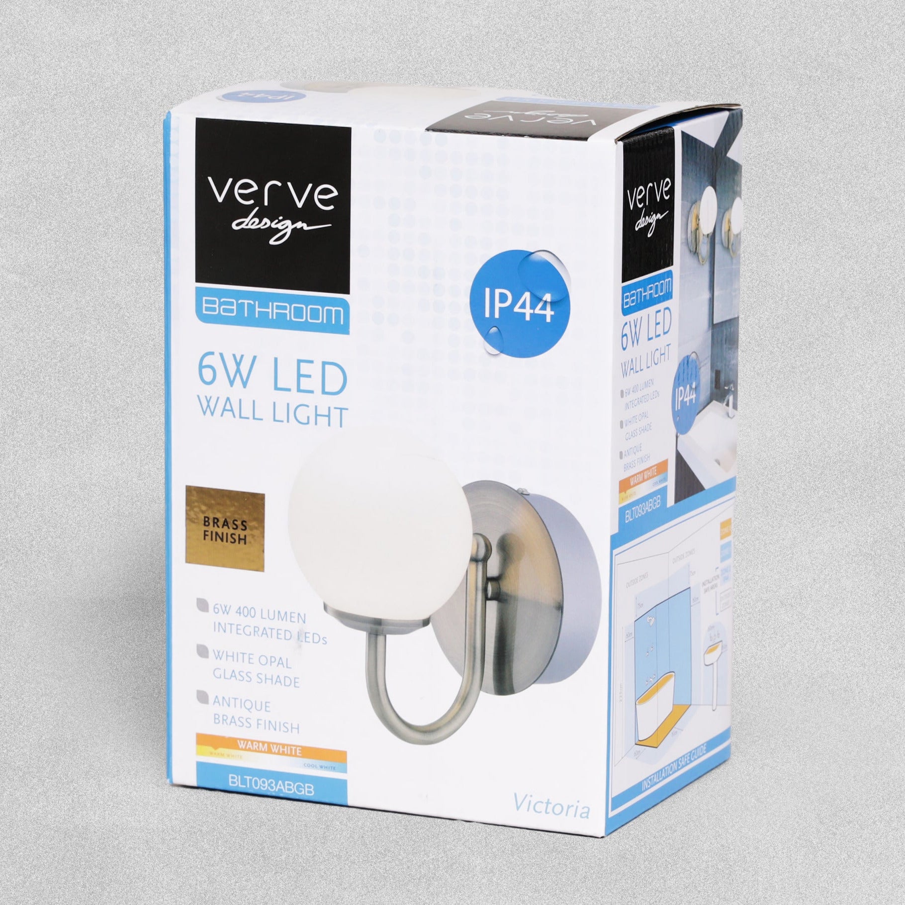 Verve Design Antique Brass Bathroom LED Wall Light IP44 - Victoria
