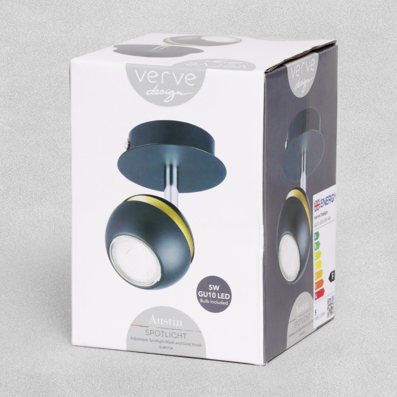 Verve Design LED Black & Gold Spotlight - Austin