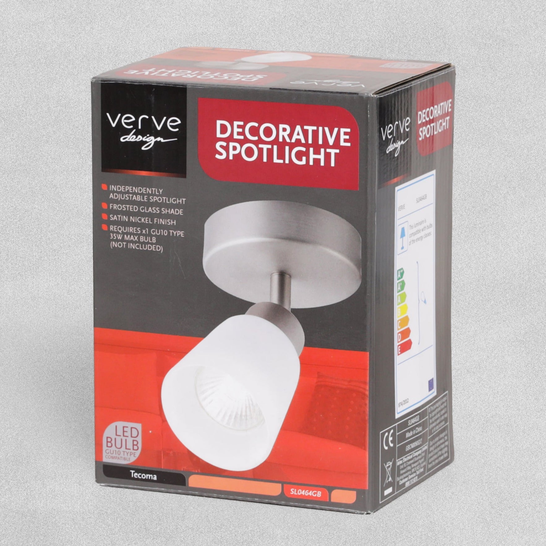 Verve Design GU10 Satin Nickel Decorative Spotlight - Tecoma