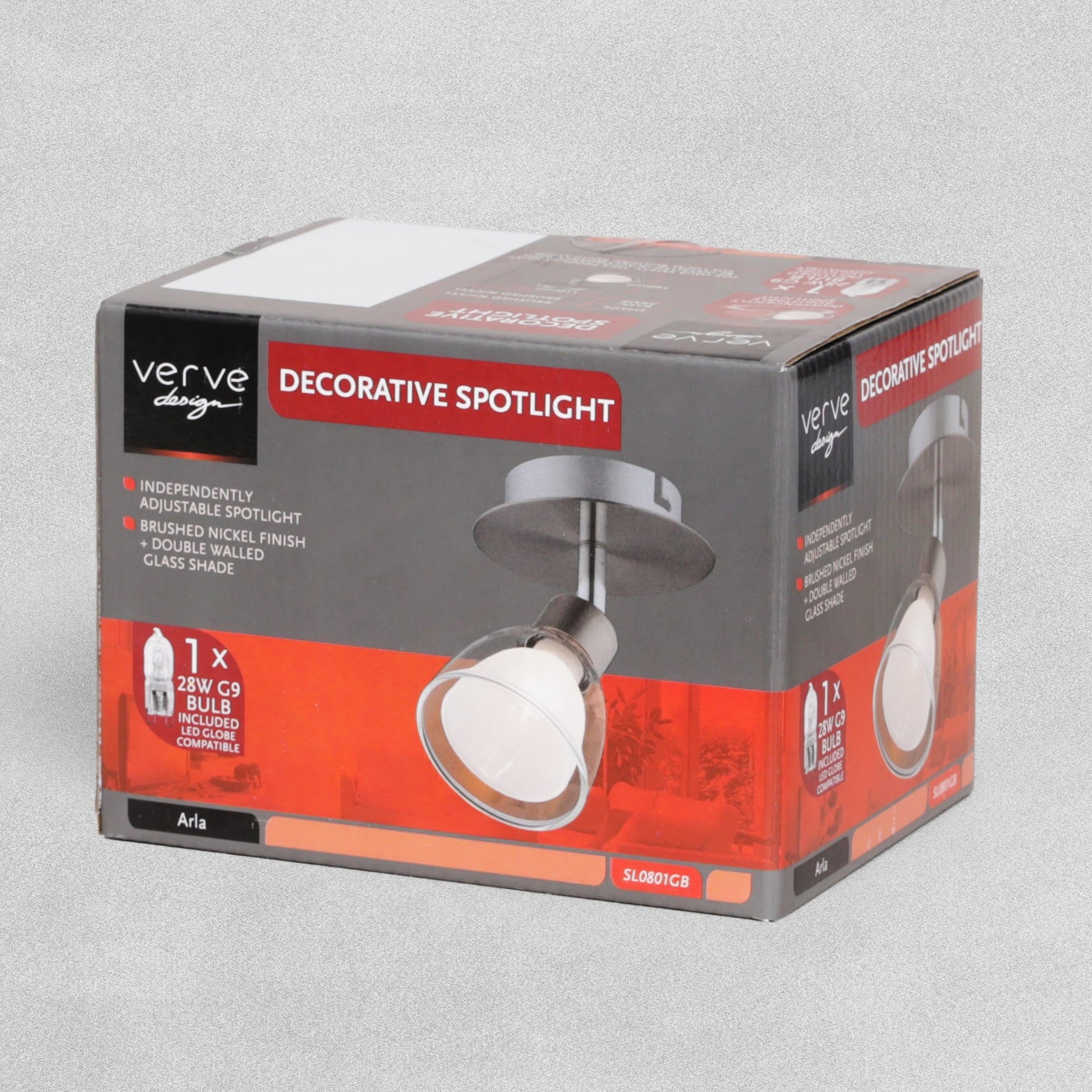 Verve Design R80 Brushed Nickel Decorative Spotlight - Aria