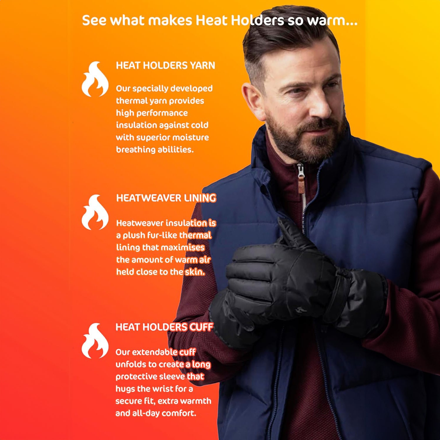 Mens Performance Ski Gloves