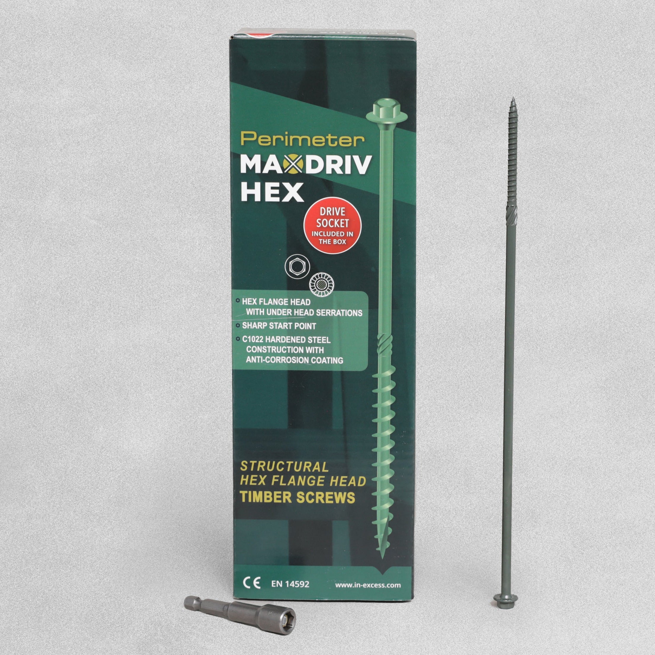 Perimeter MaxDriv Hex Flange Head Timber Screws 6.3 x 250mm - Pack of 50
