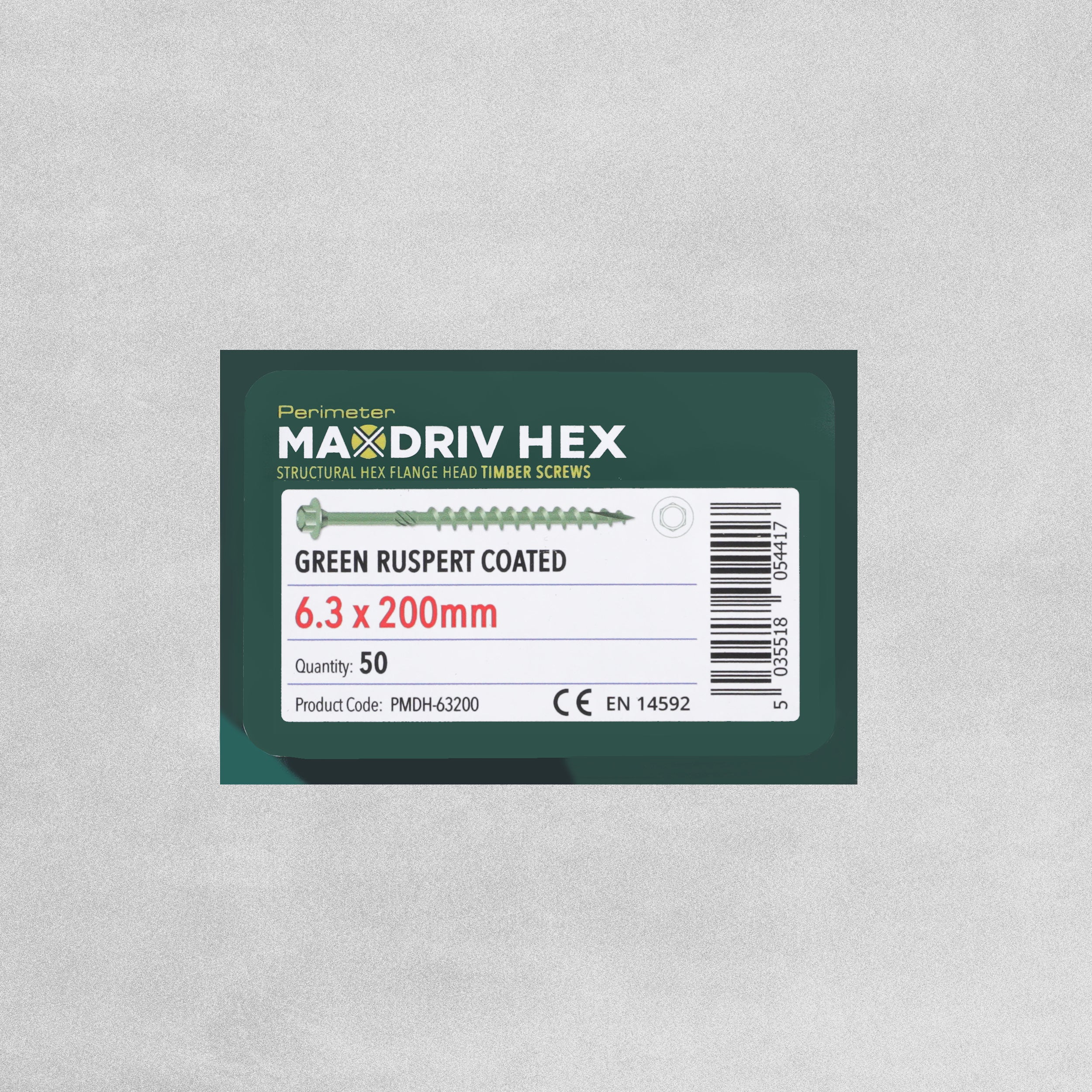 Perimeter MaxDriv Hex Flange Head Timber Screws 6.3 x 200mm - Pack of 50