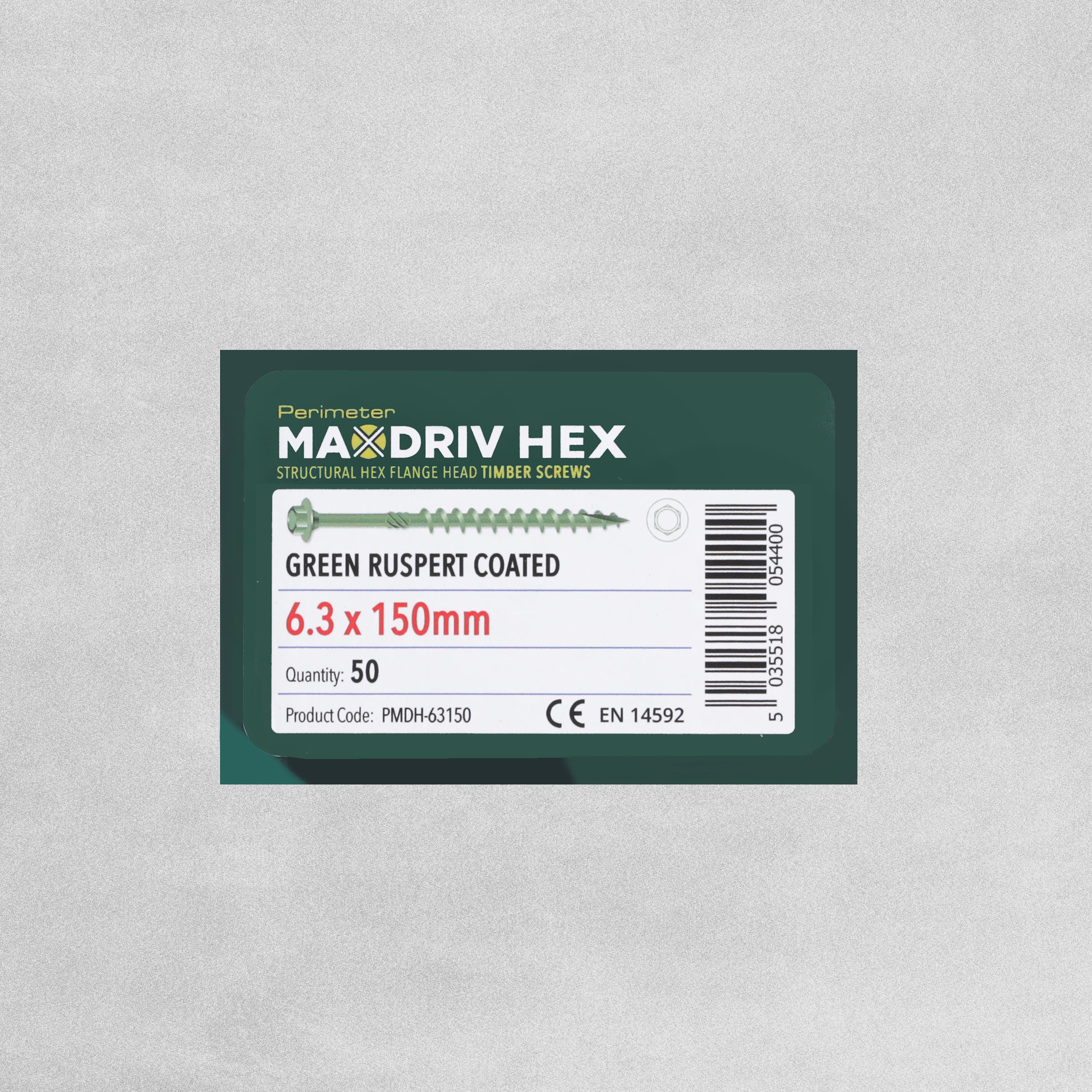 Perimeter MaxDriv Hex Flange Head Timber Screws 6.3 x 150mm - Pack of 50