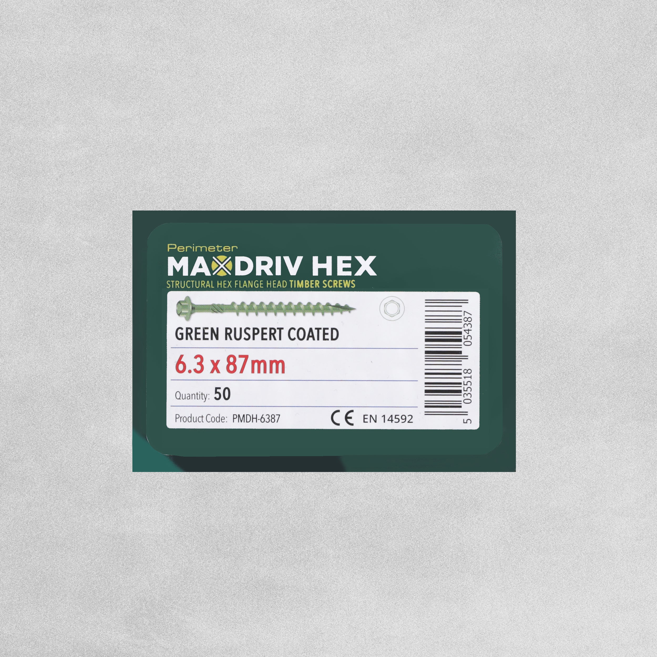 Perimeter MaxDriv Hex Flange Head Timber Screws 6.3 x 87mm - Pack of 50