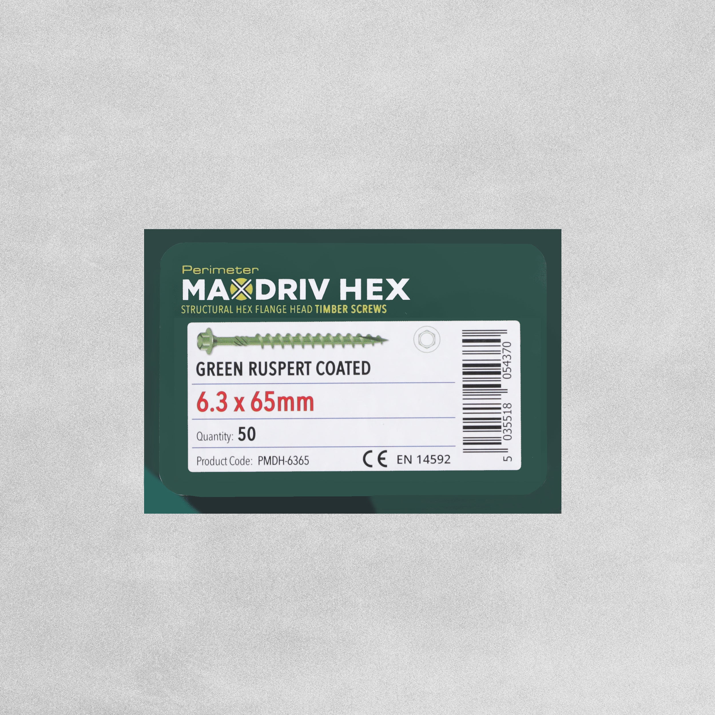Perimeter MaxDriv Hex Flange Head Timber Screws 6.3 x 65mm - Pack of 50