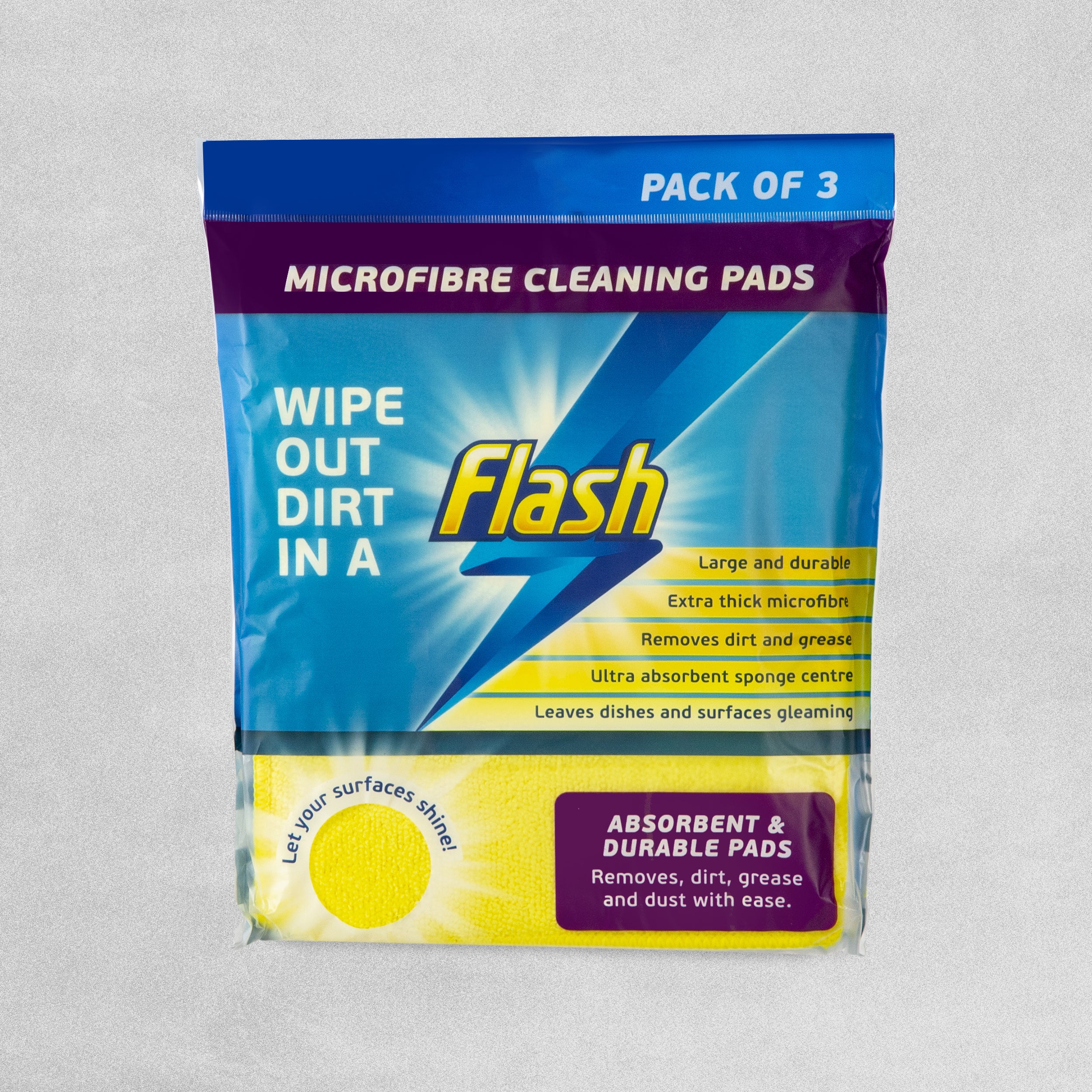 Flash Microfibre Cleaning Pads - pack of 3