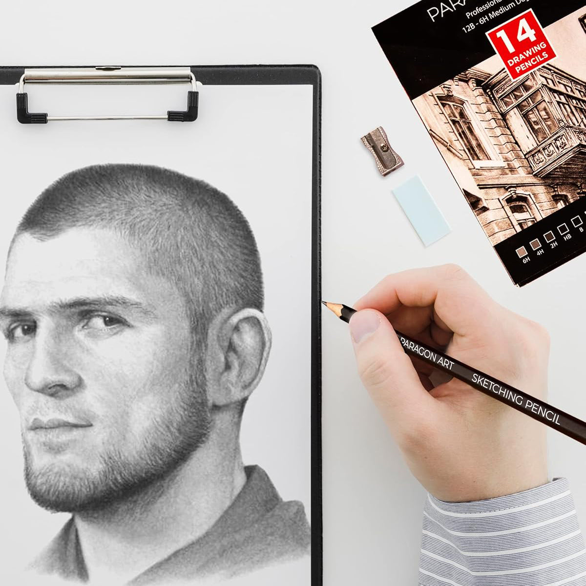 PARAGON ART 14 Sketching Pencils, Drawing Pencils For Artists (12B-6H)